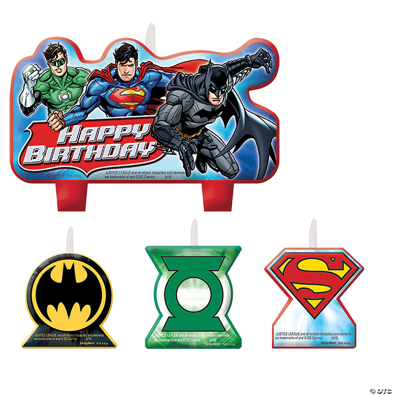 JUSTICE LEAGUE CANDLE SET - BIRTHDAY