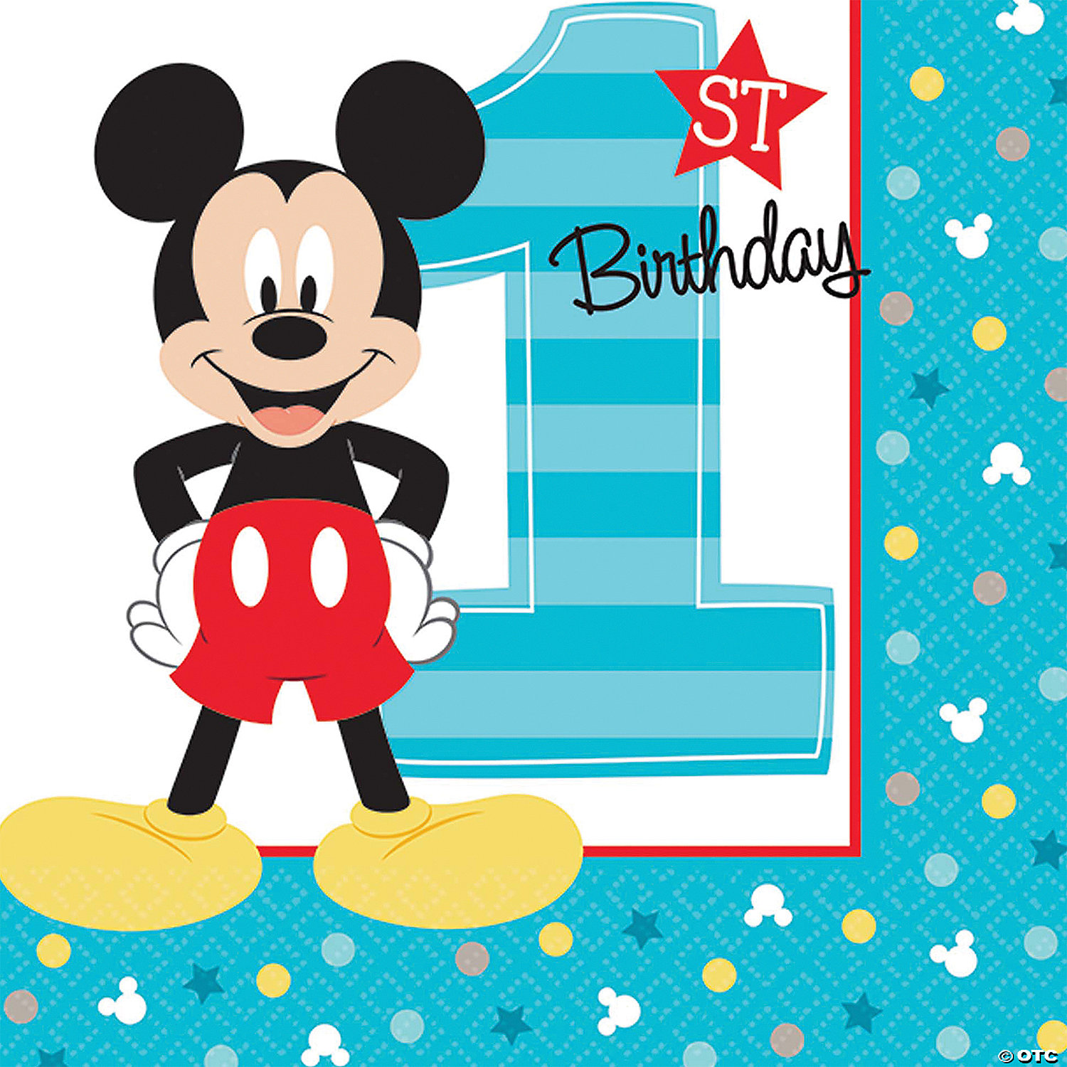 MICKEY MOUSE 1ST BIRTHDAY NAPKINS - BIRTHDAY