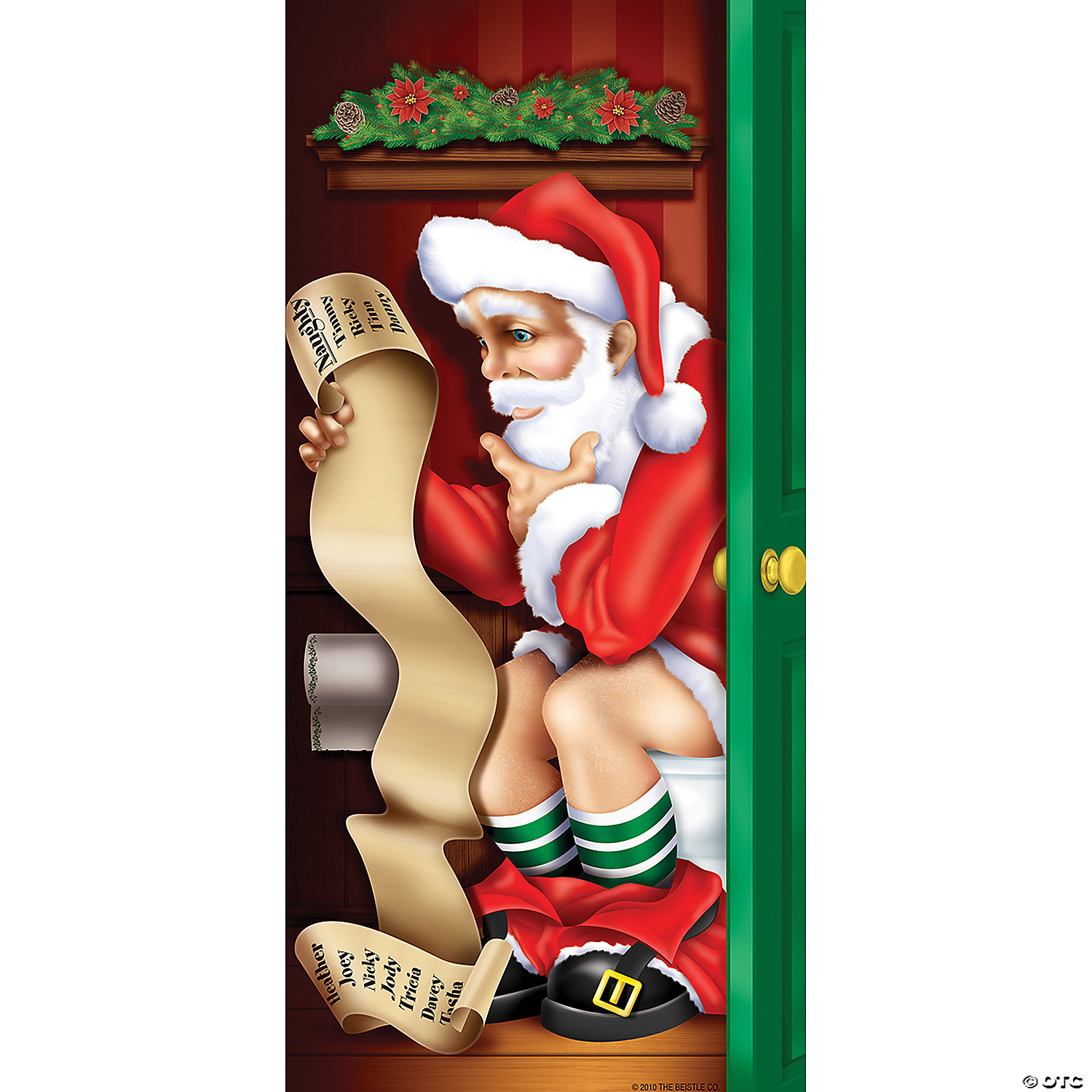 SANTA RESTROOM DOOR COVER - CHRISTMAS