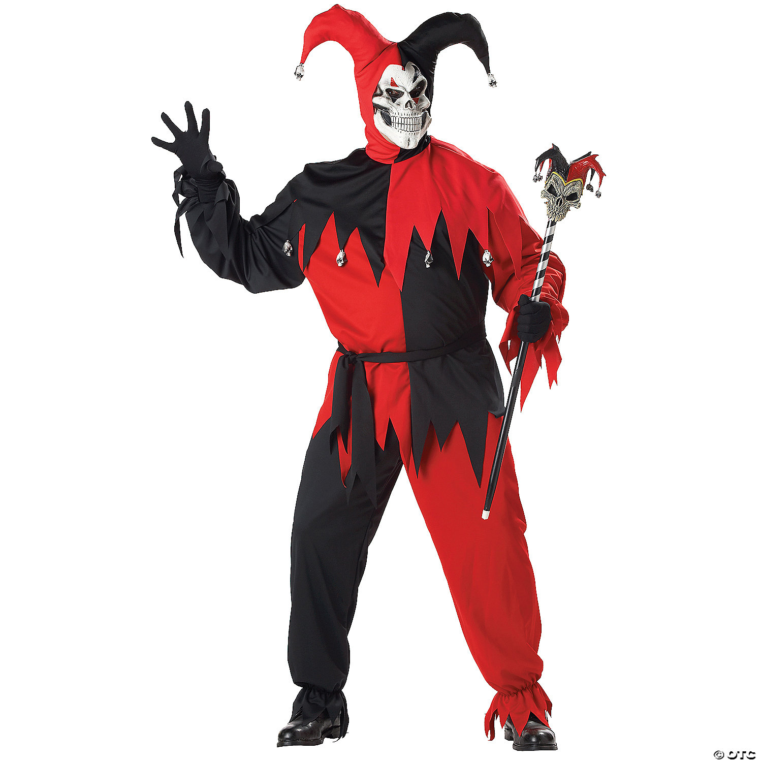 ADULT EVIL JESTER PLUS SIZE COSTUME - MARDI GRAS