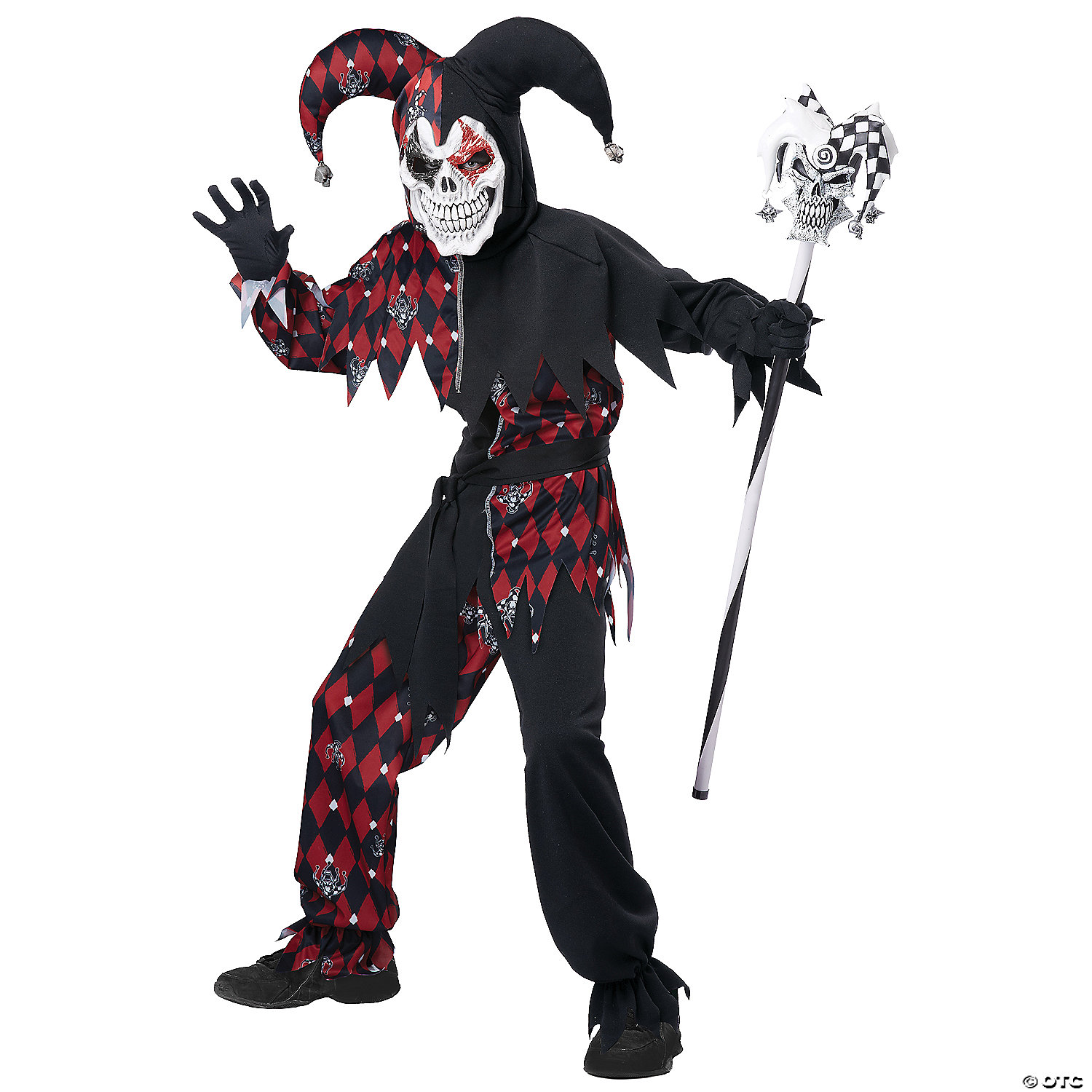 BOY'S SINISTER JESTER COSTUME-LG - HALLOWEEN