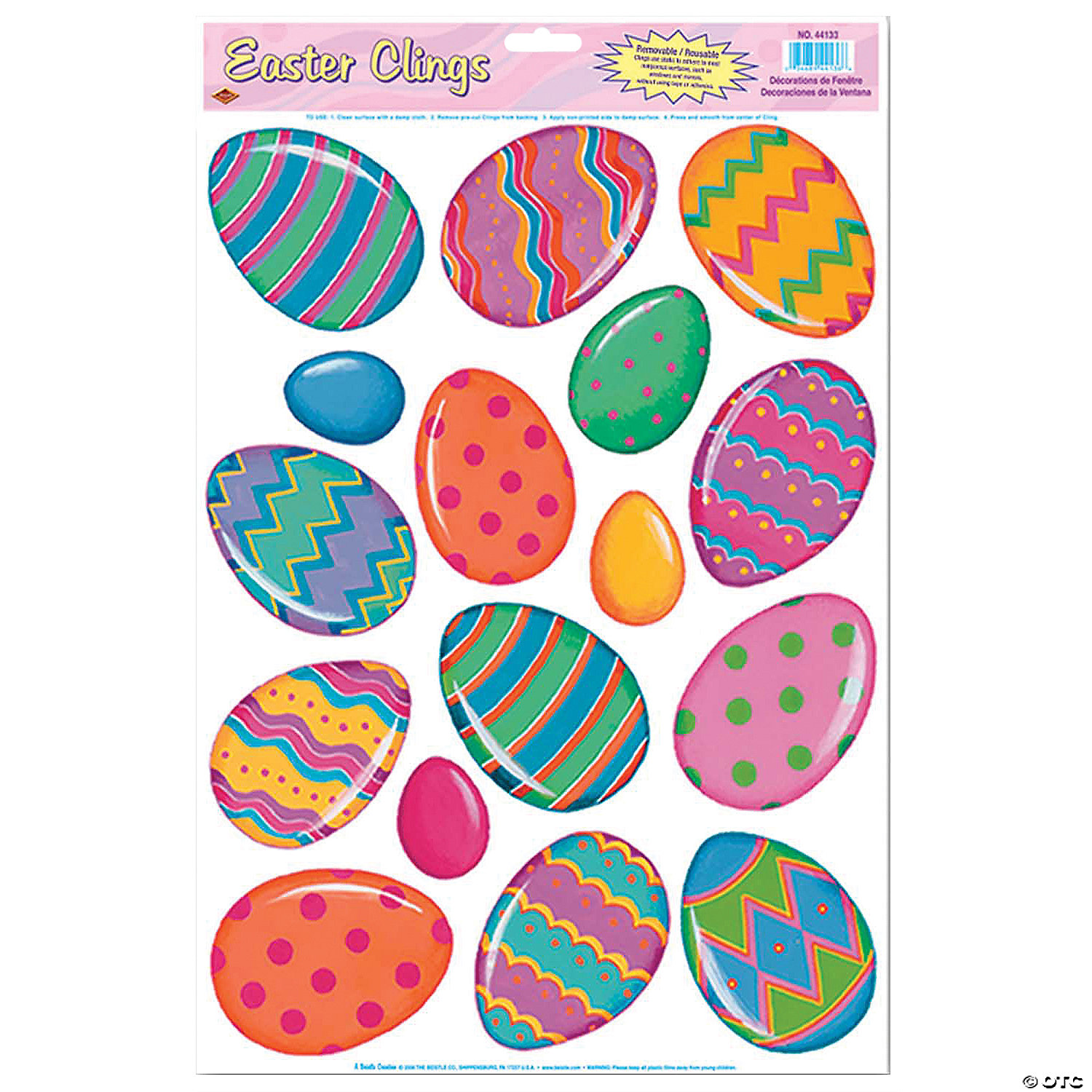 BRIGHT EGG WINDOW CLINGS - EASTER