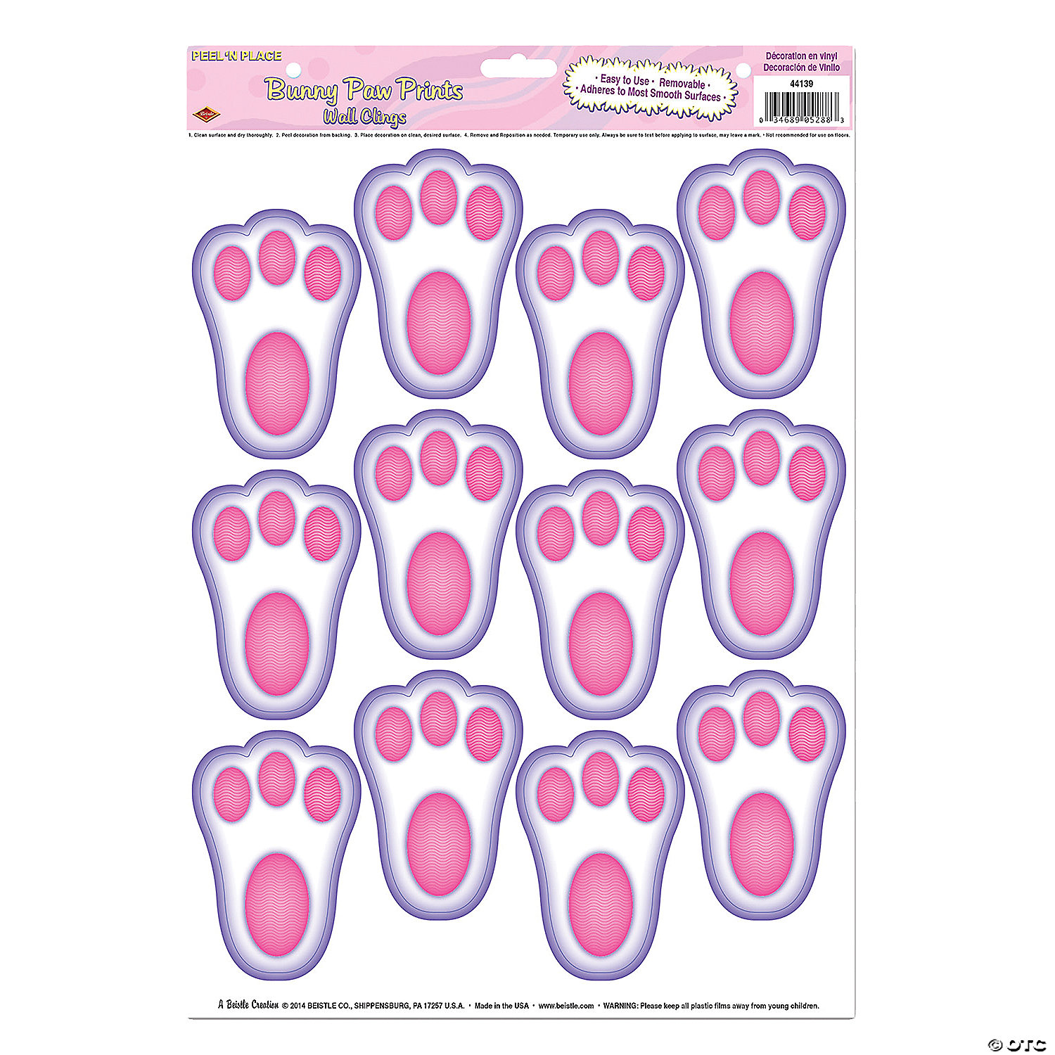EASTER BUNNY PAW PRINTS WINDOW CLINGS - EASTER