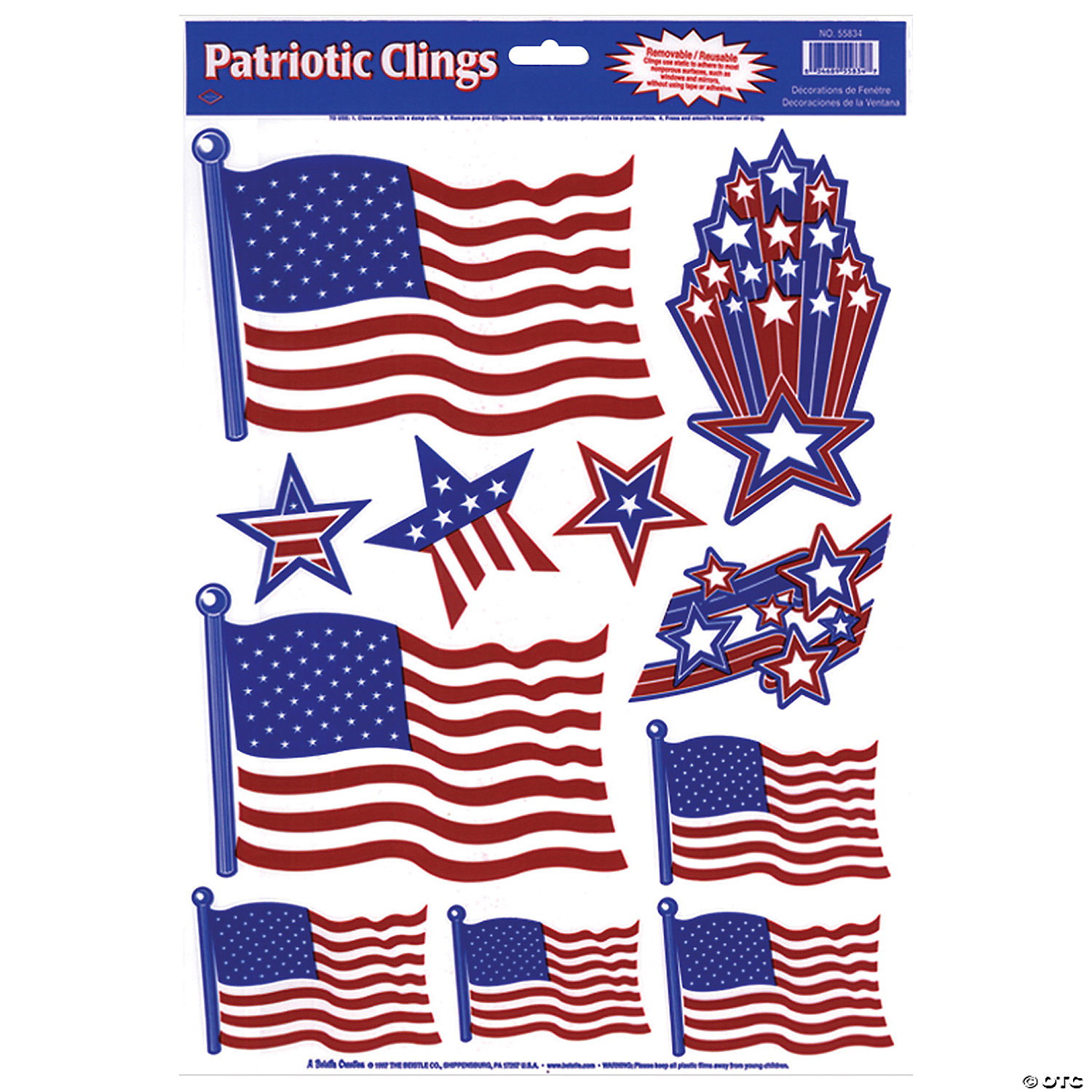 PATRIOTIC WINDOW CLINGS - FOURTH OF JULY