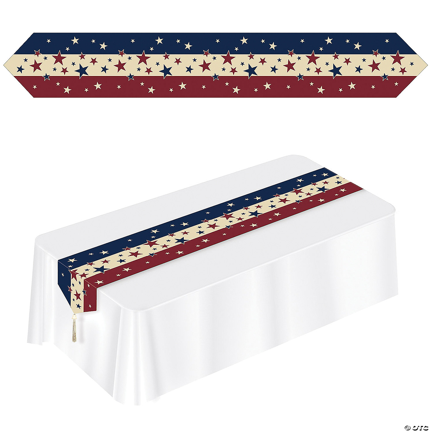 PRINTED AMERICANA TABLE RUNNER - FOURTH OF JULY
