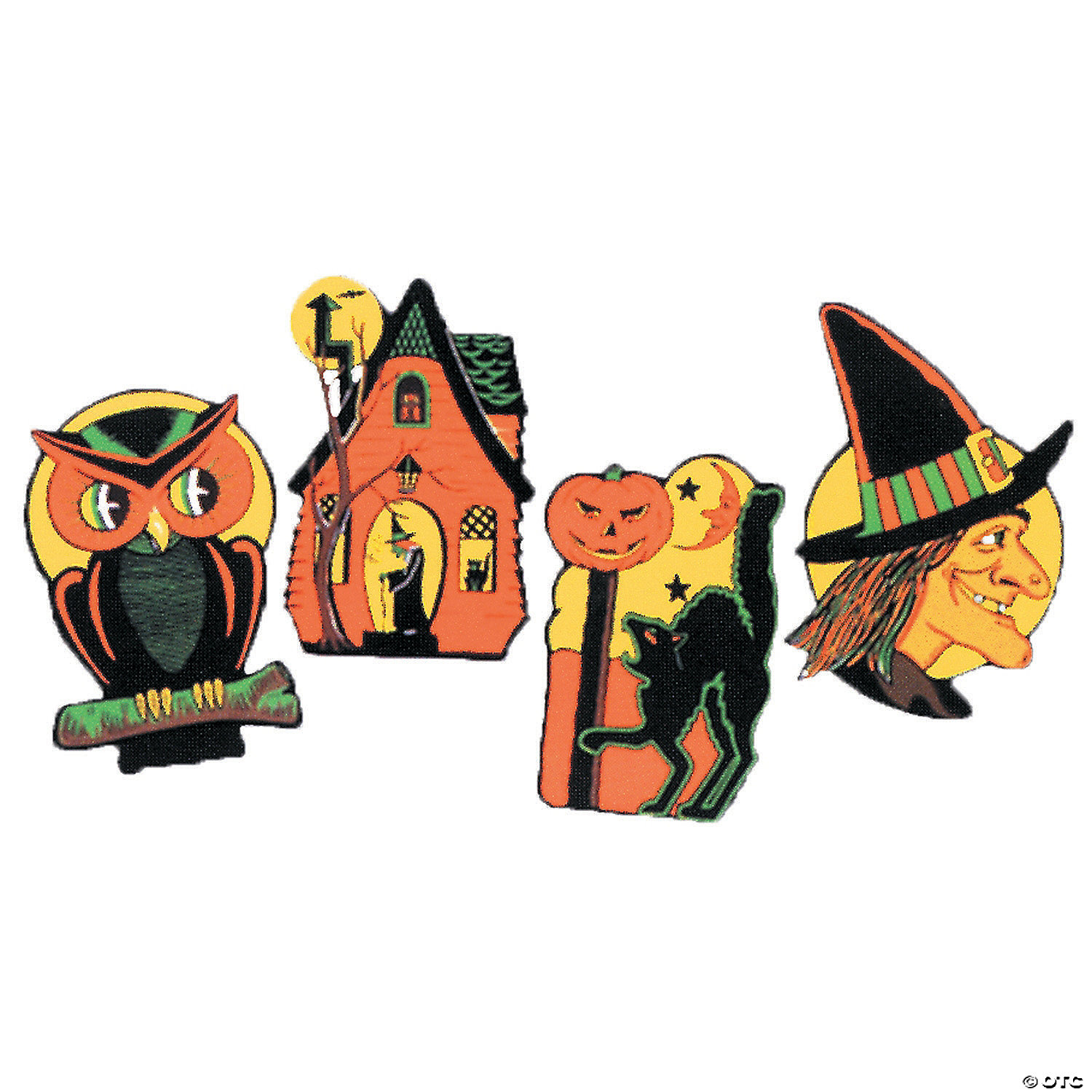 EMBOSSED CUT OUTS 1 PACK OF 4 - HALLOWEEN
