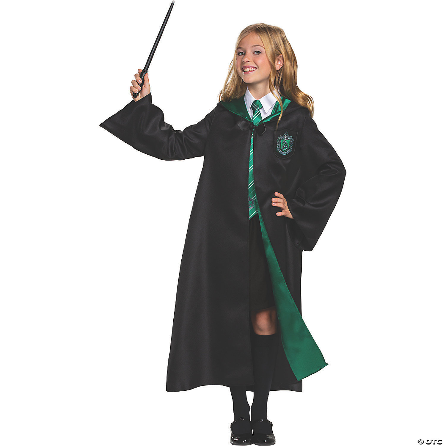 SLYTHERIN ROBE DELUXE-CHILD LARGE - HALLOWEEN