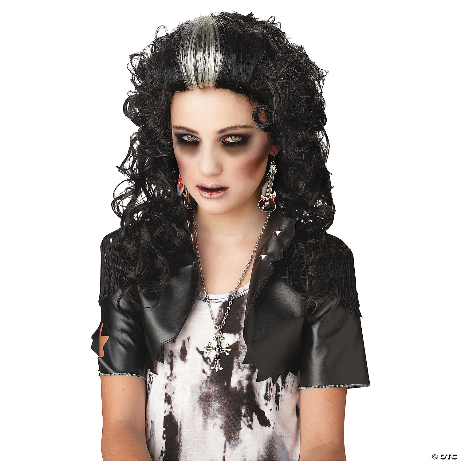 ROCKED OUT ZOMBIE BK WHT WIG - HALLOWEEN