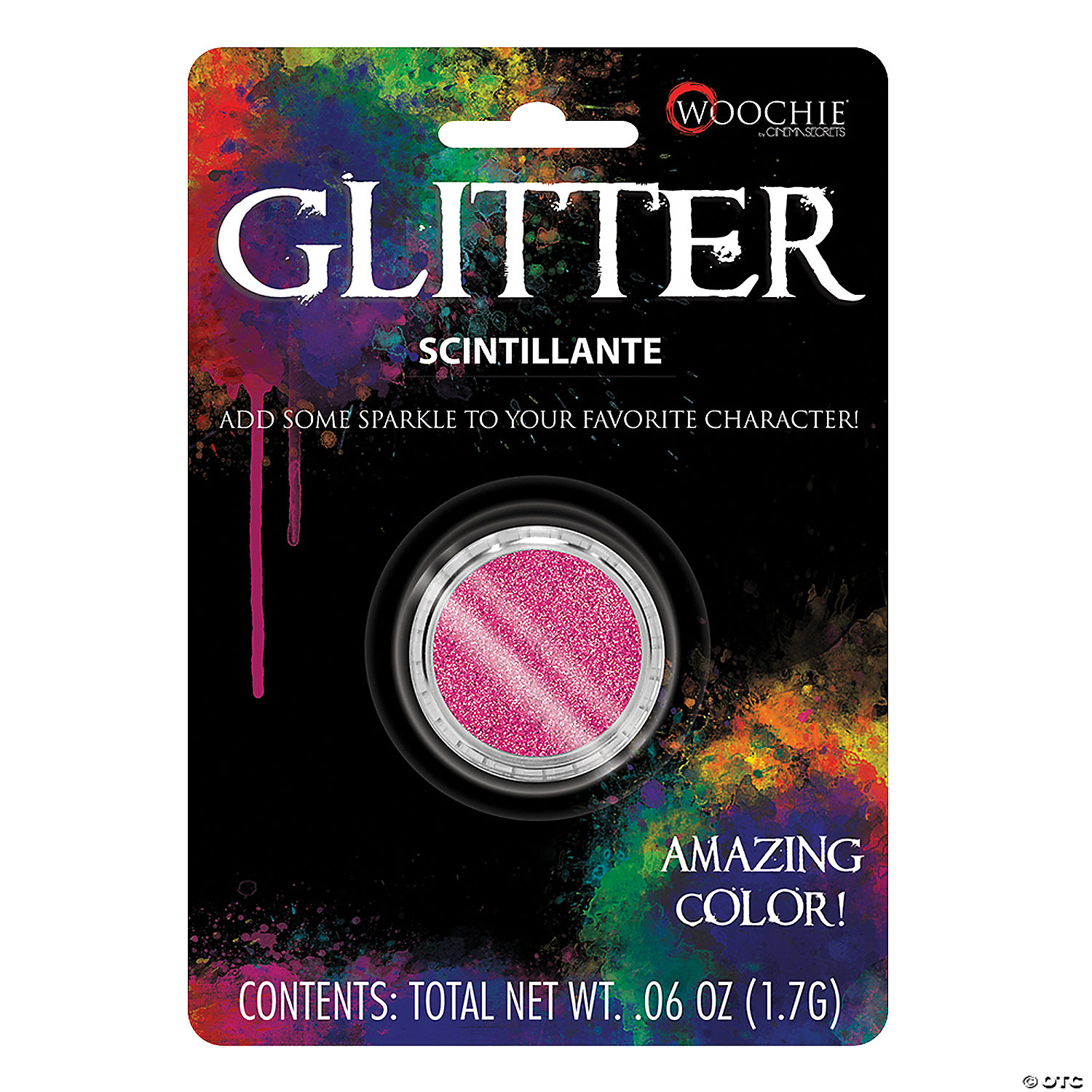 HOT PINK GLITTER 0.1 OZ CARDED - HALLOWEEN