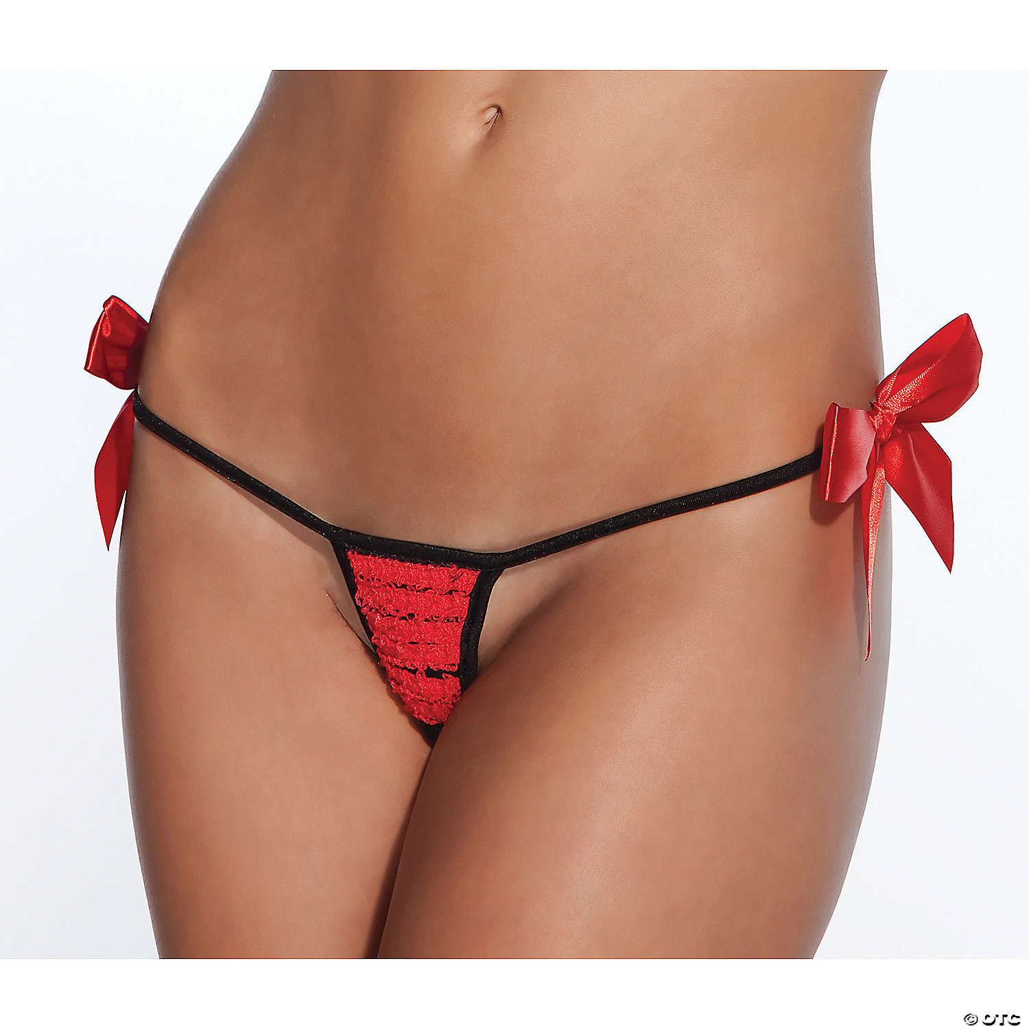G-STRING CROTCHLESS RED/BLK - HALLOWEEN