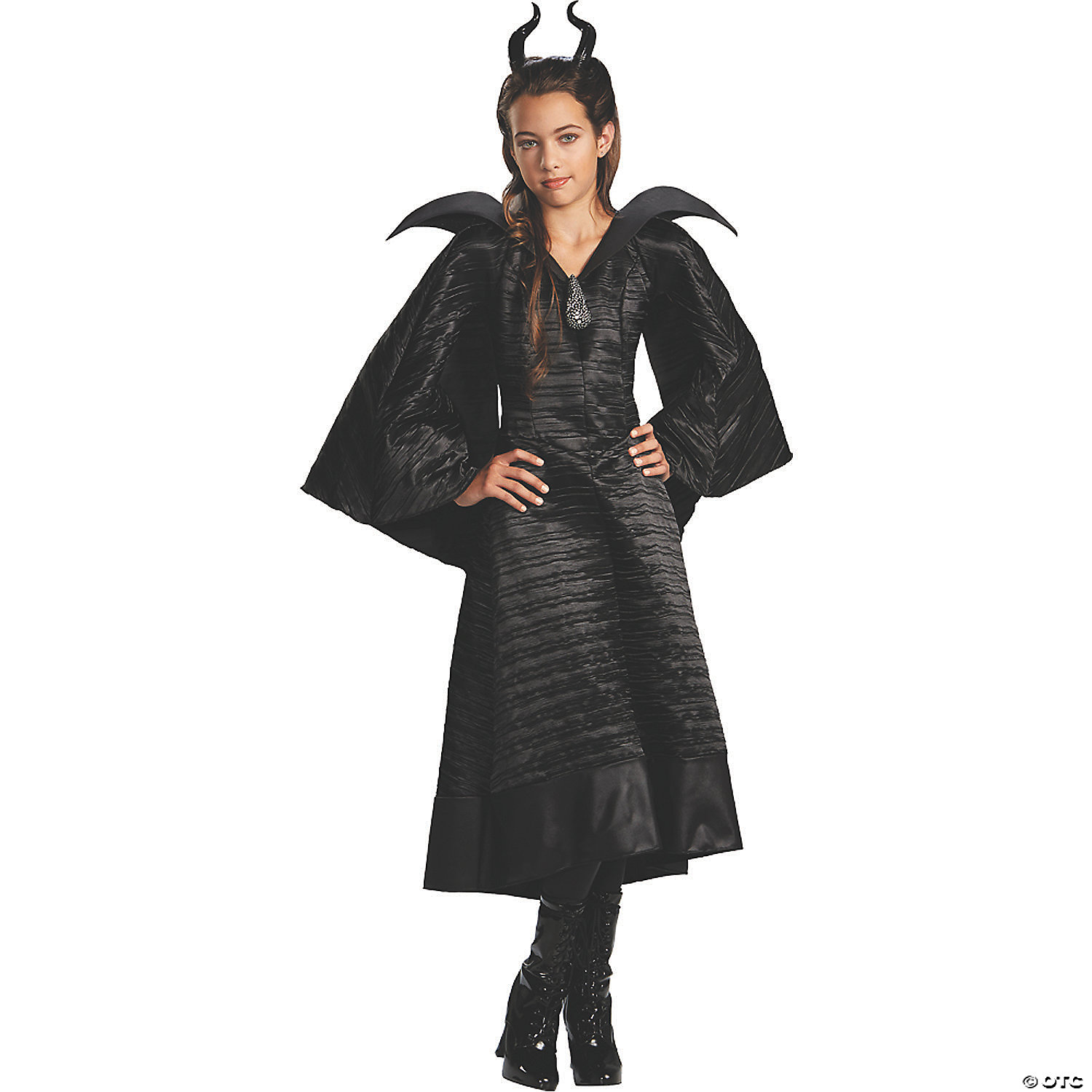 GR MLFCNT CHRSTNG BLK GOWN DLX10-12 - HALLOWEEN