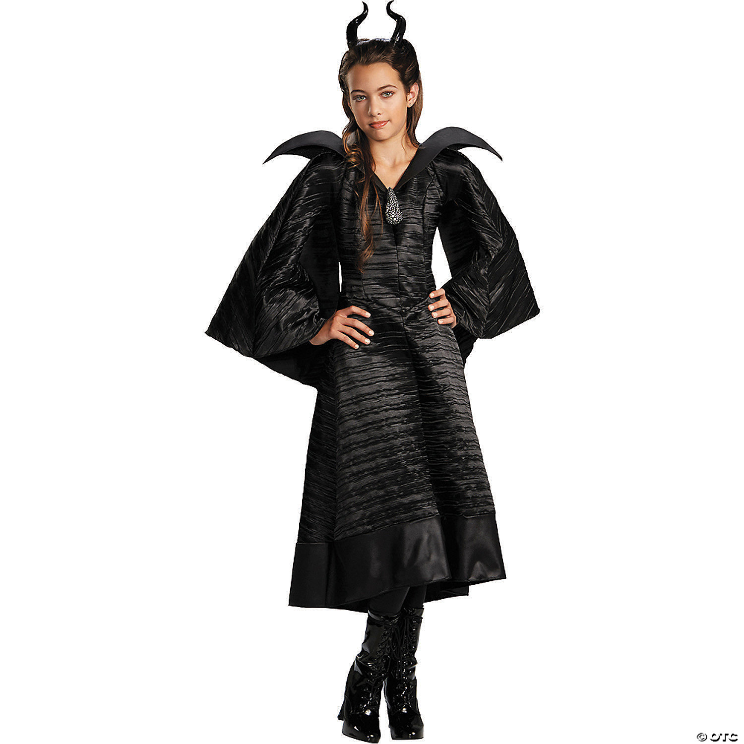 GR MLFCNT CHRSTNG BLK GOWN DLX 7-8 - HALLOWEEN