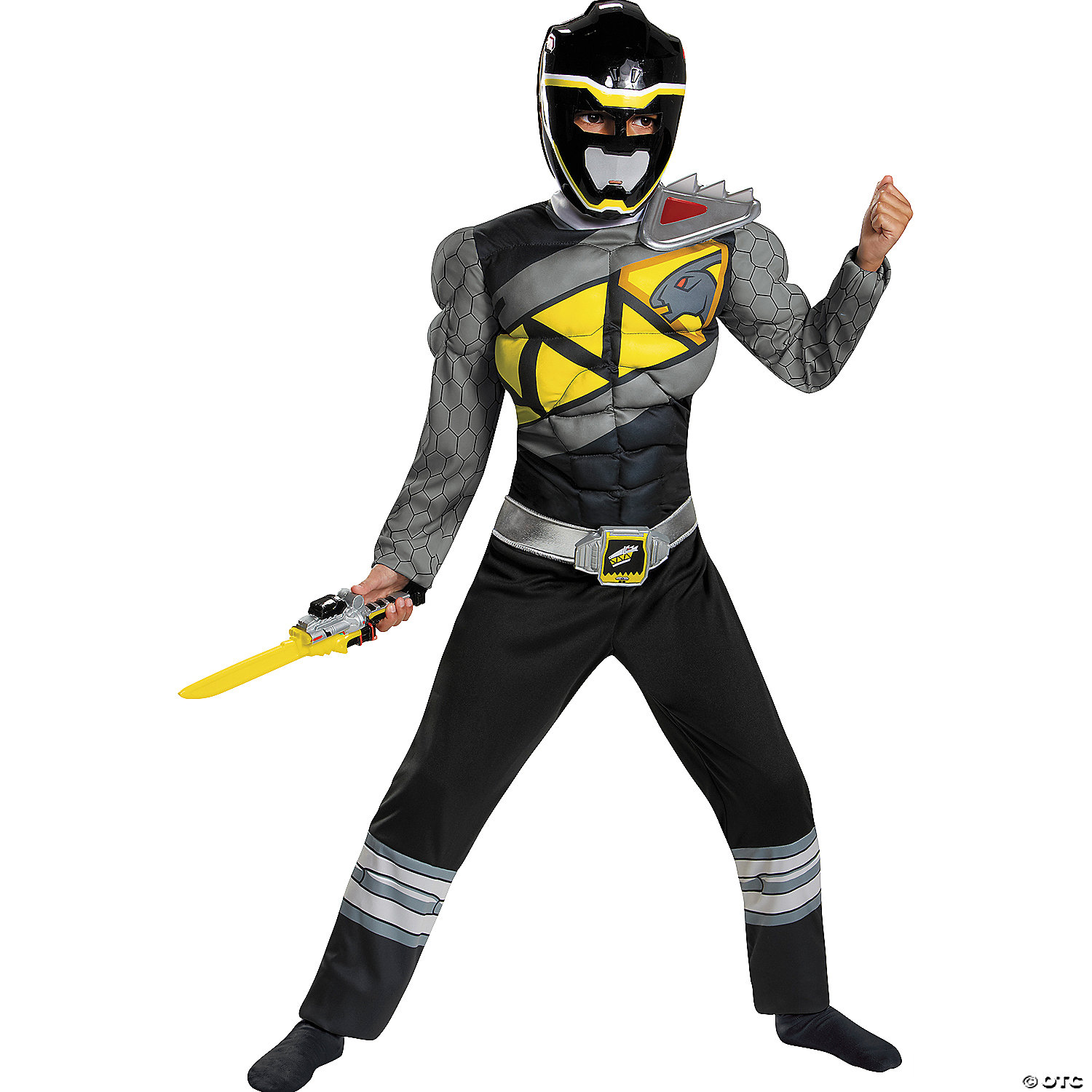 DINO CHARGE BLACK RANGER MUSCLE COSTUME - HALLOWEEN