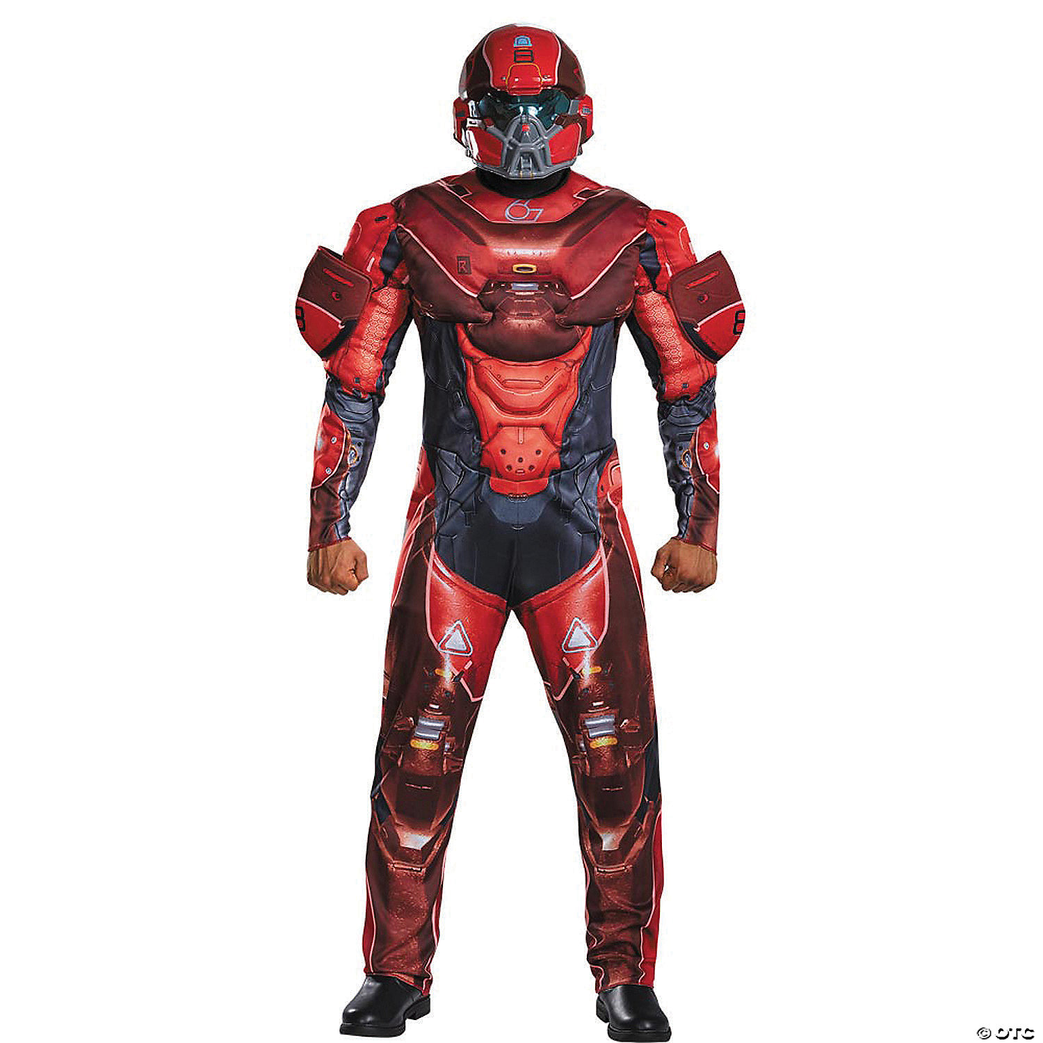 RED SPARTAN MUSCLE ADULT 42-46 - HALLOWEEN