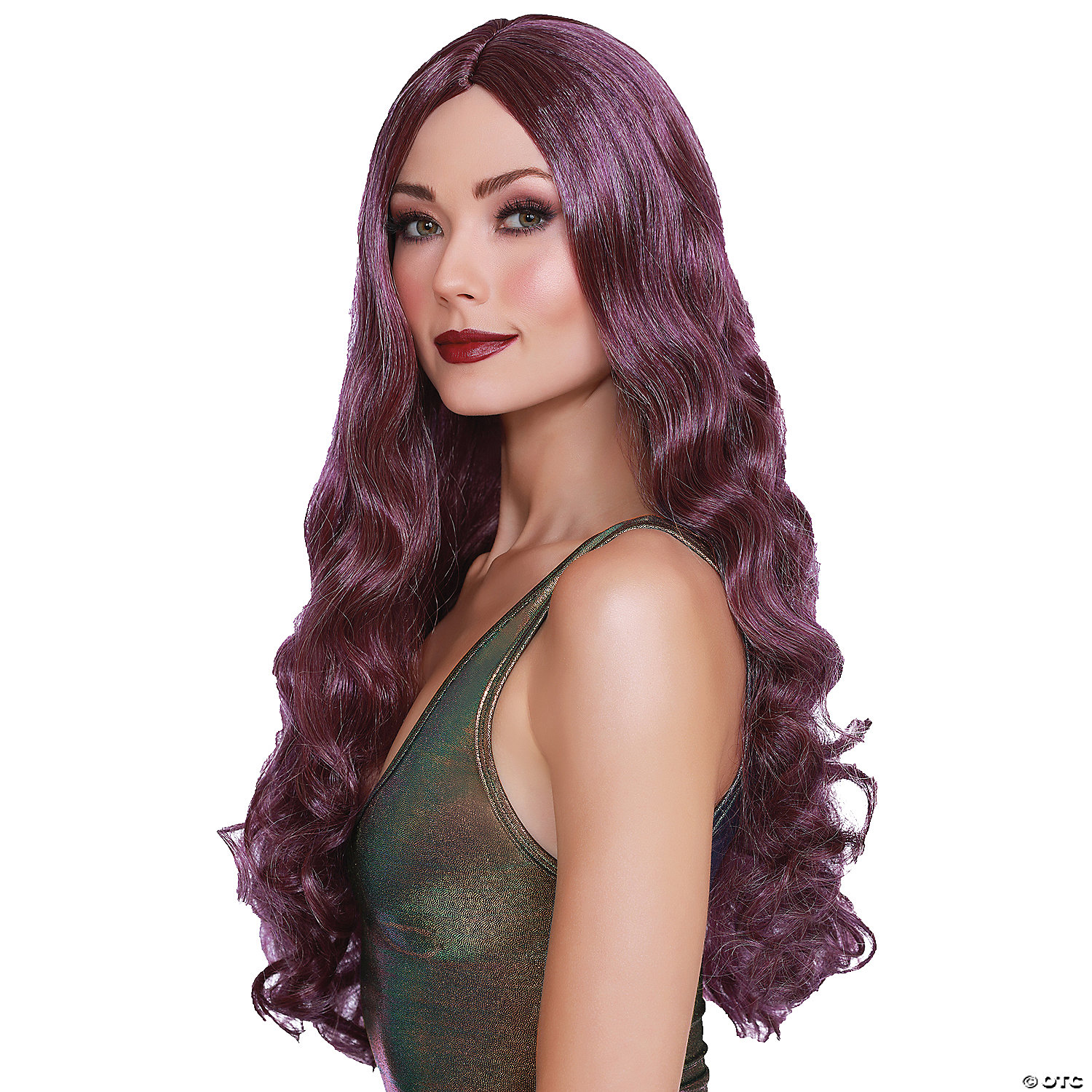 LONG CURLY LIGHT PLUM WIG - HALLOWEEN