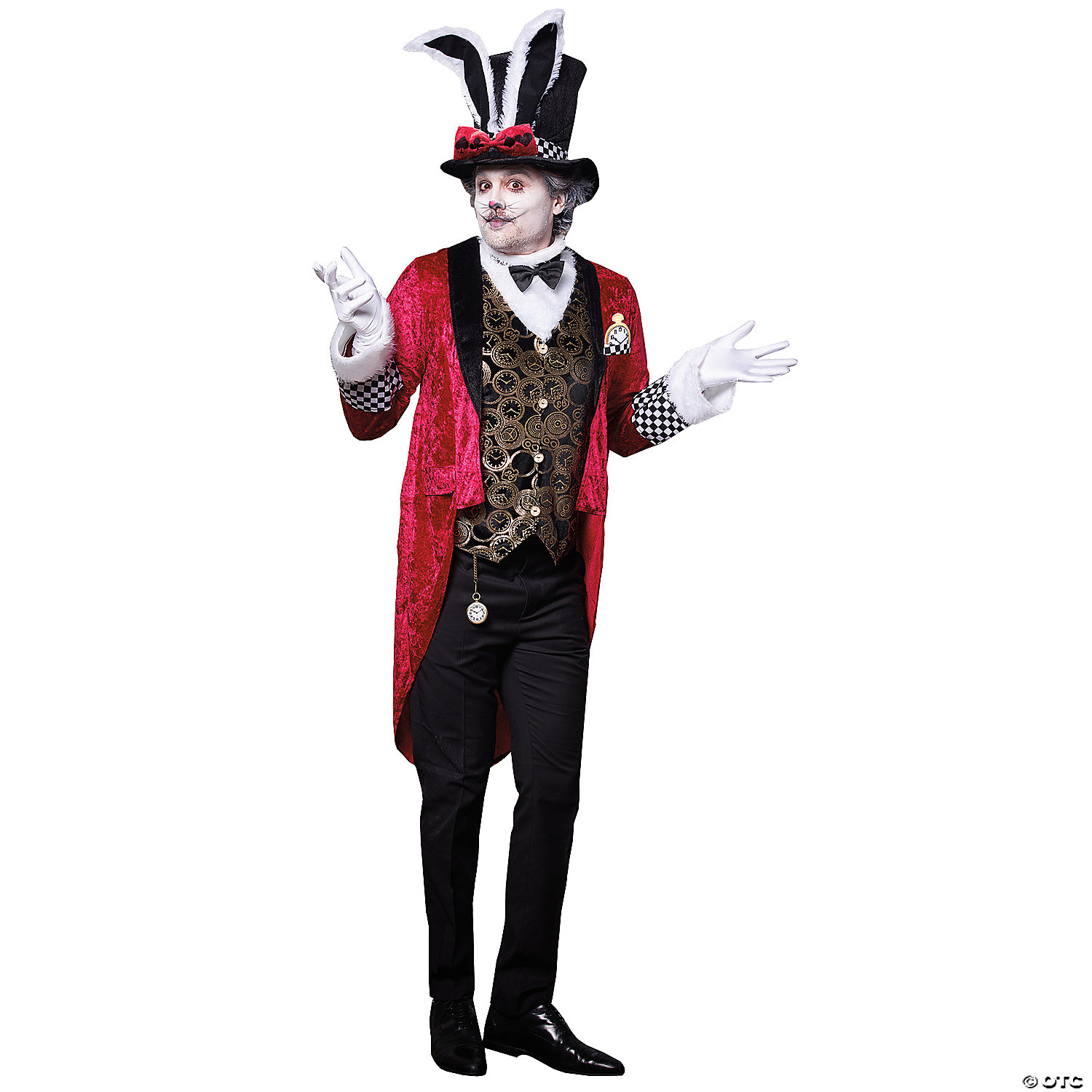 MEN'S WHITE RABBIT COSTUME-LG - HALLOWEEN