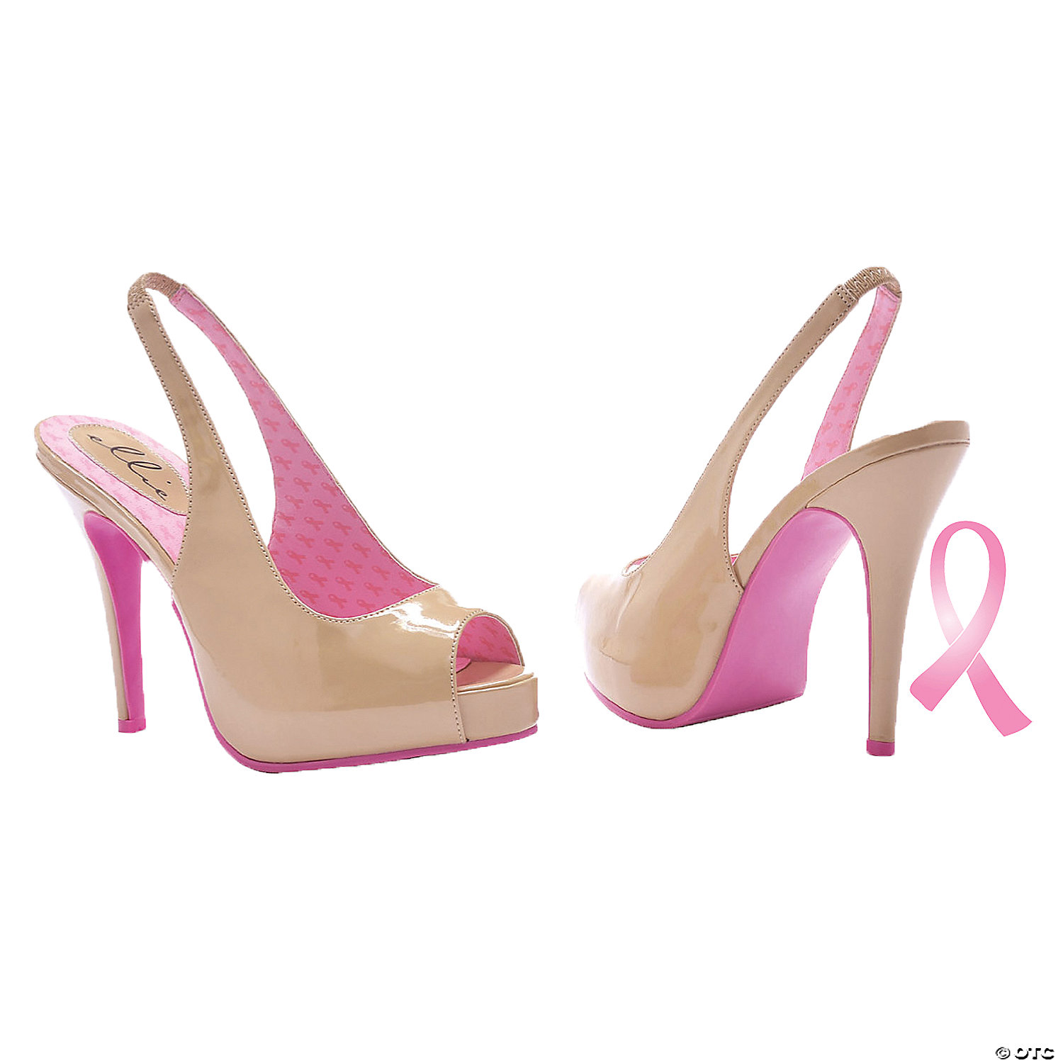 PINK RIBBON SLINGBACK SHOE-SIZE 10 - HALLOWEEN