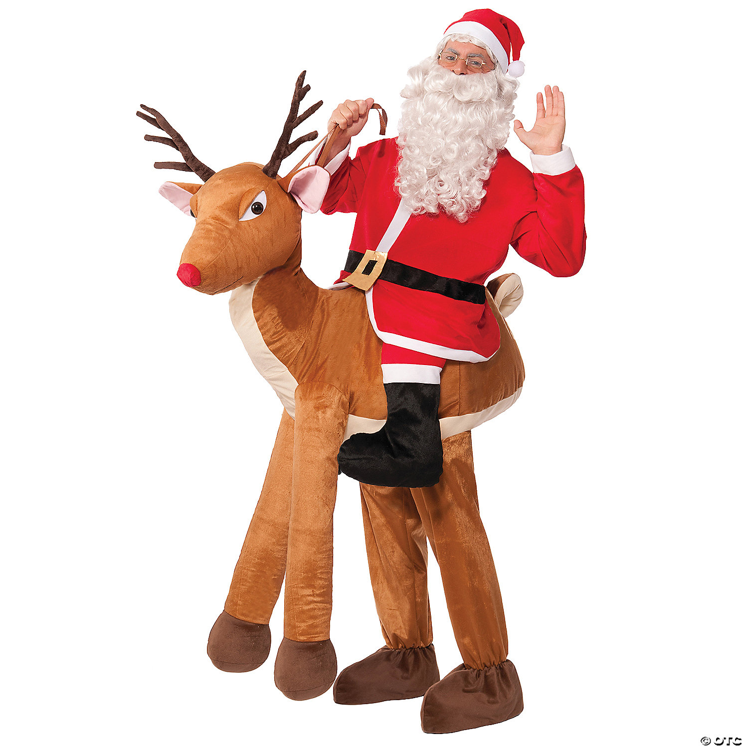 ADULT SANTA RIDE A REINDEER COSTUME - CHRISTMAS