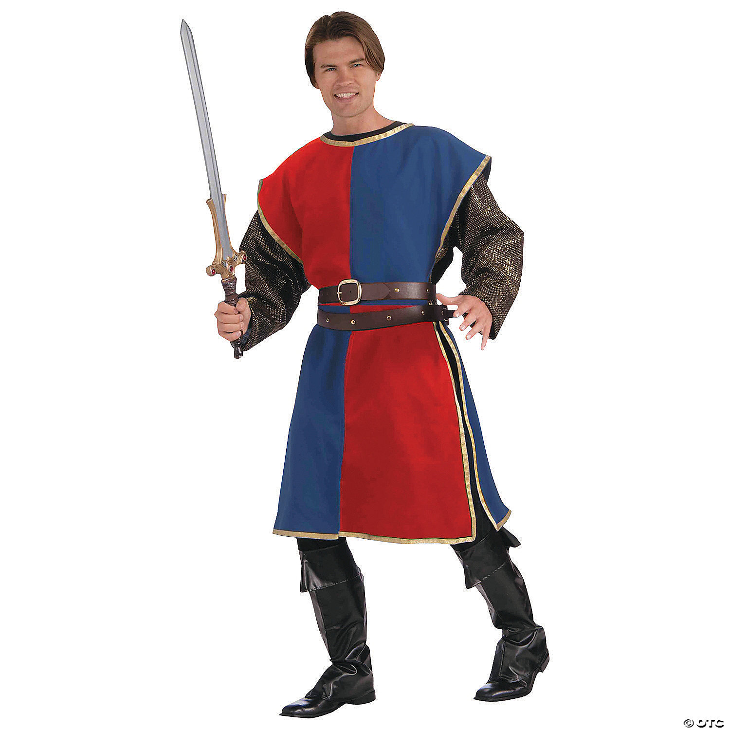 MEDIEVAL TABARD ADULT RED BLUE - HALLOWEEN