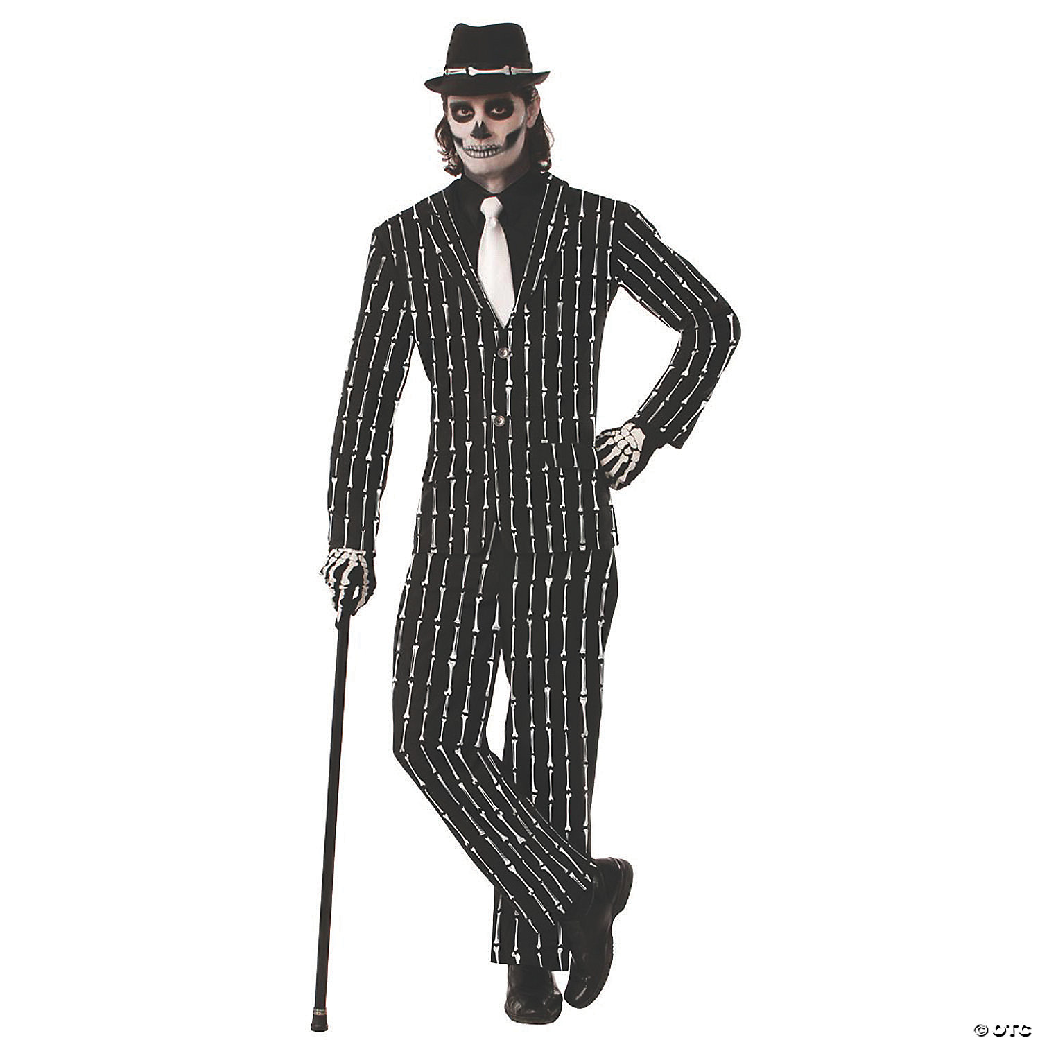 BONE PIN STRIPE SUIT STD - HALLOWEEN