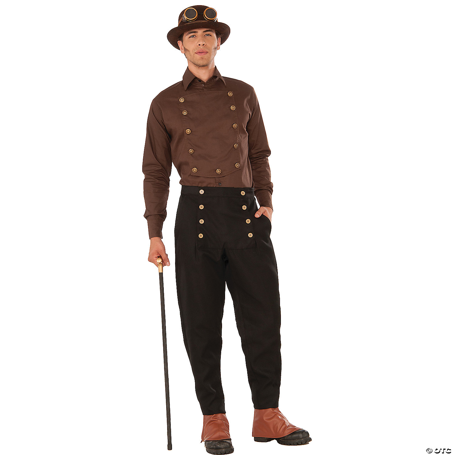 MEN'S BROWN STEAMPUNK SHIRT - HALLOWEEN