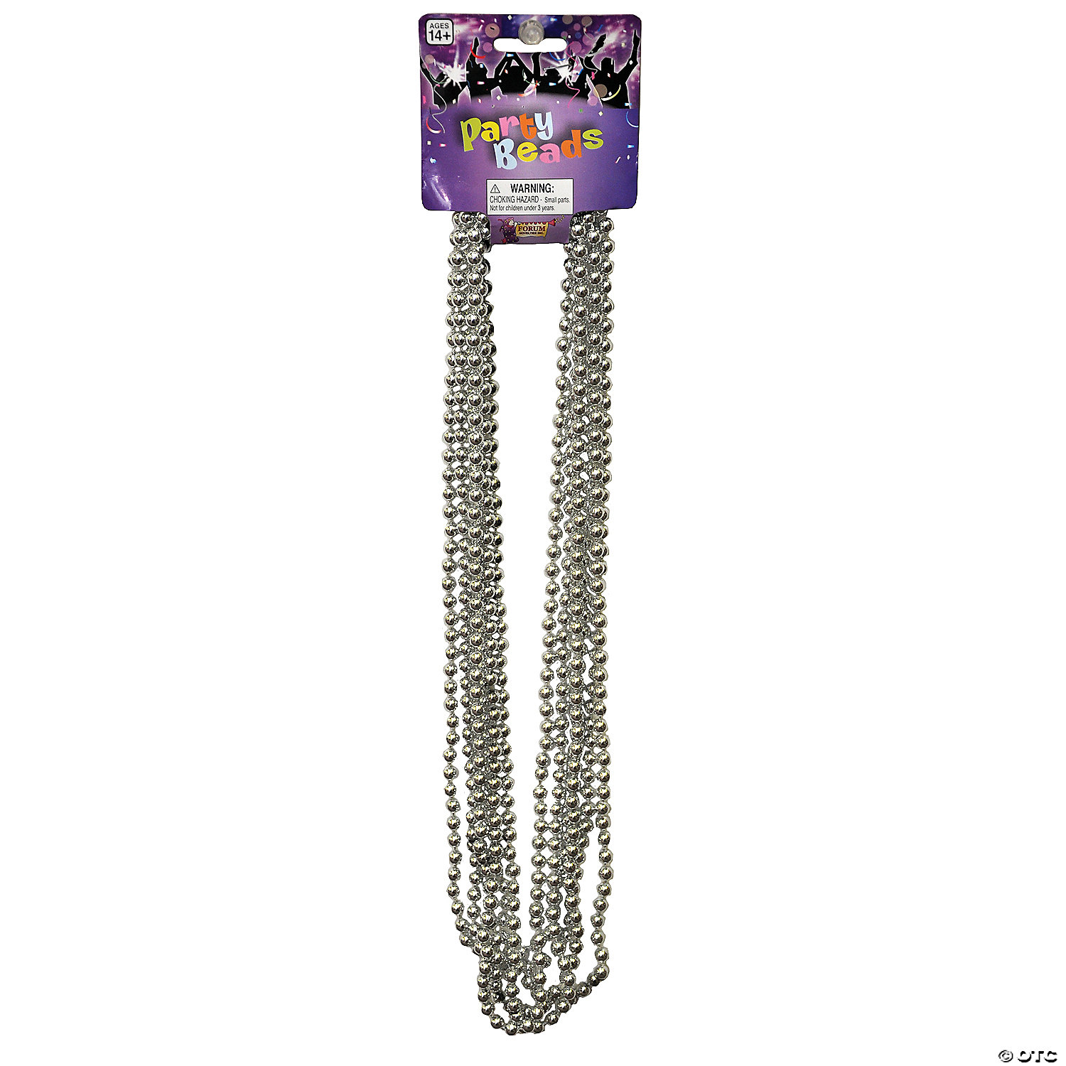 SILVER PARTY BEADS - MARDI GRAS