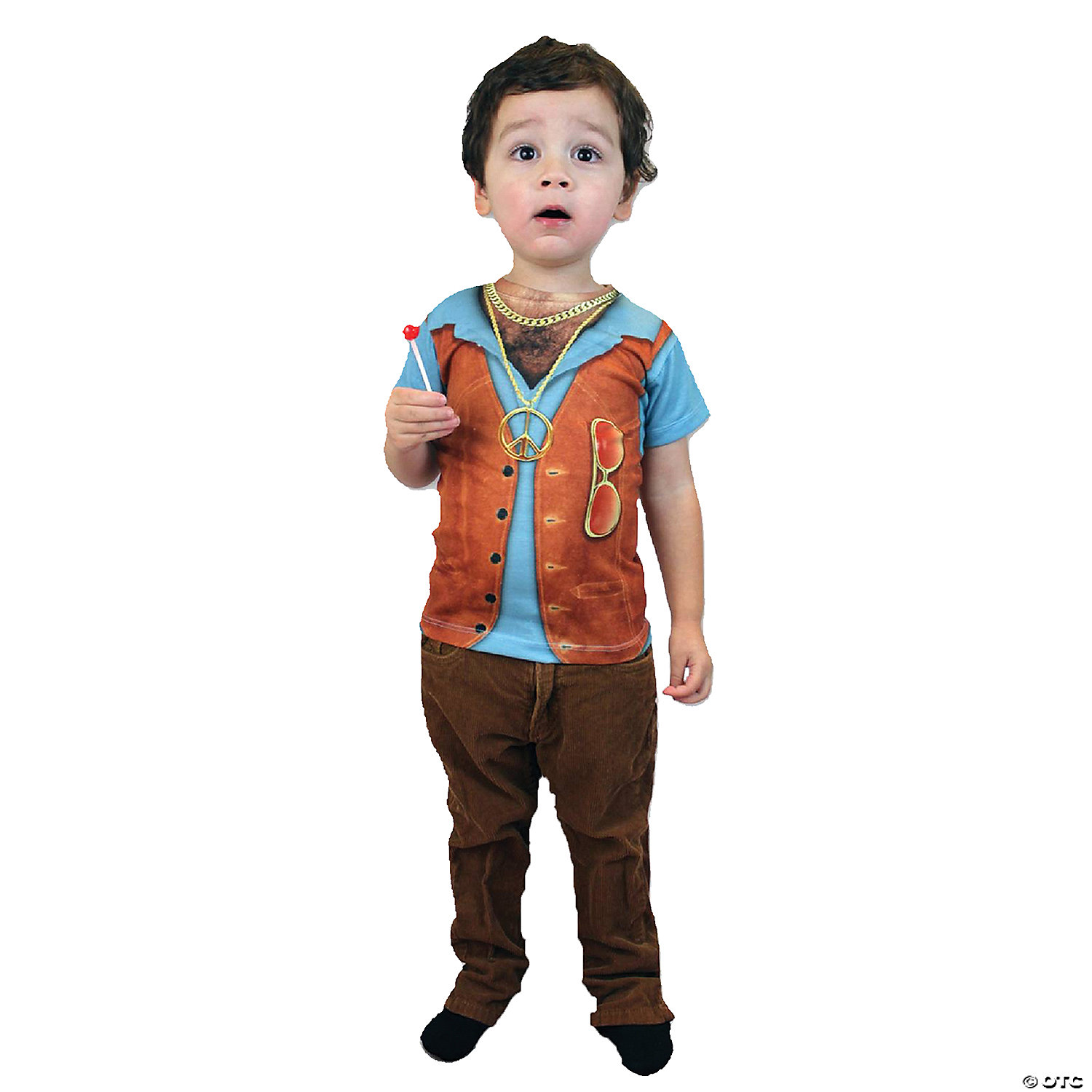 BOY'S HAIRY CHEST HIPPIE CHILD-LG - HALLOWEEN