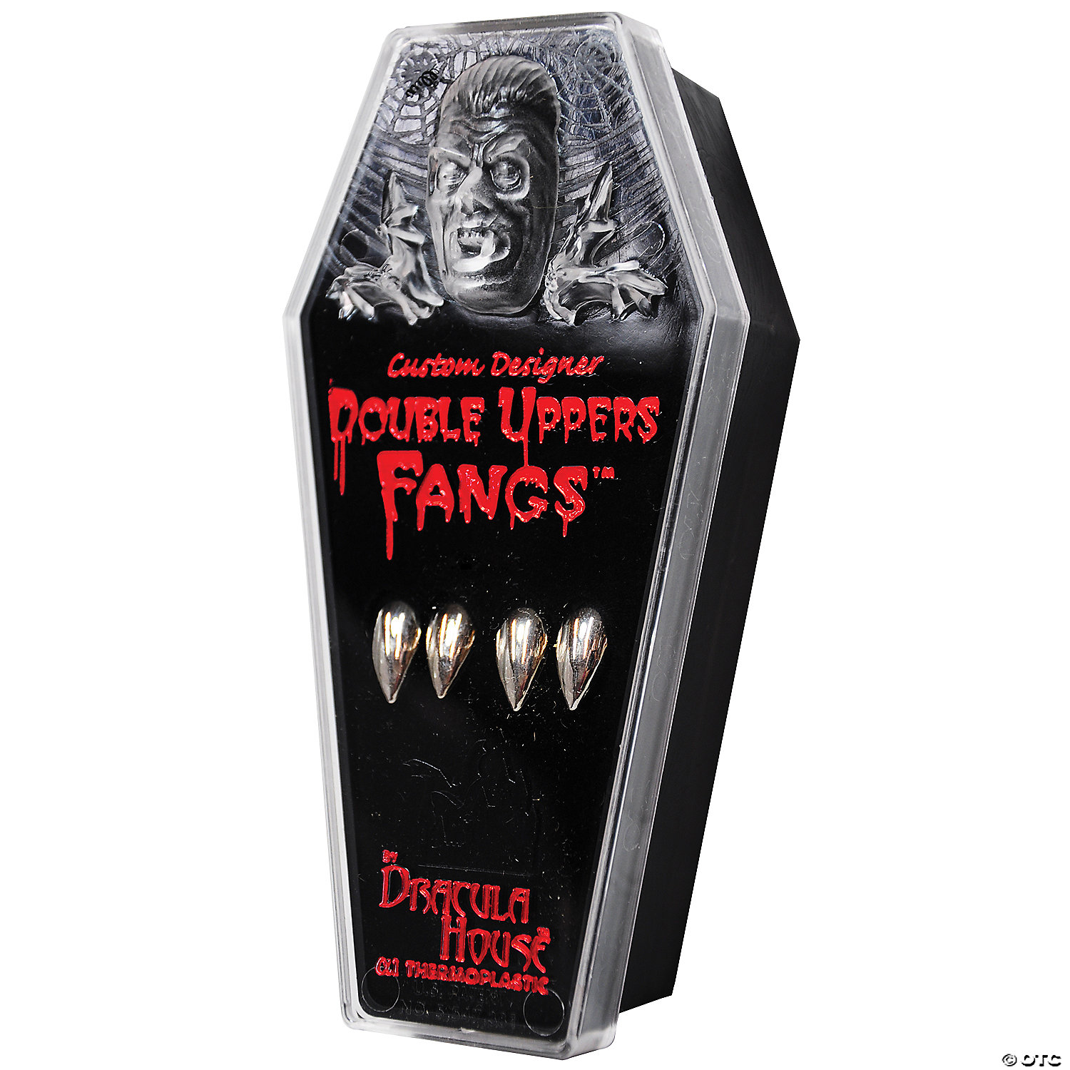 CHROME DOUBLE UPPERS FANGS-LG - HALLOWEEN