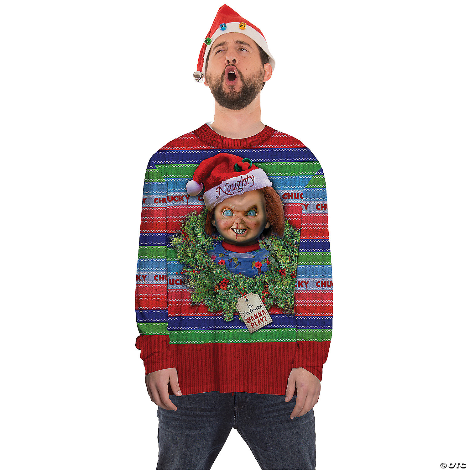 UGLY CHRISTMAS CHUCKY SHIRT-LG - CHRISTMAS