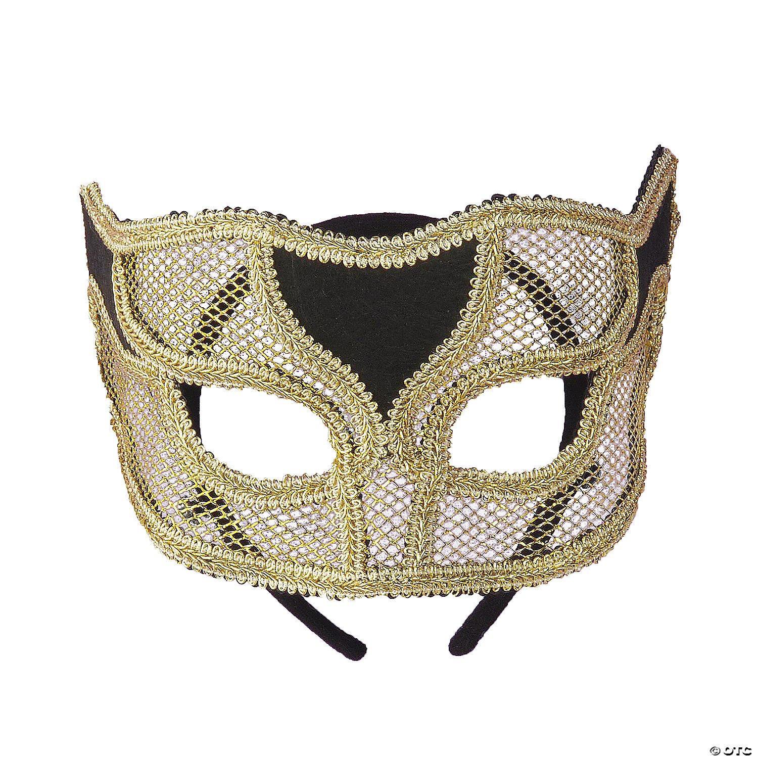GOLD NETTED MASK - MARDI GRAS