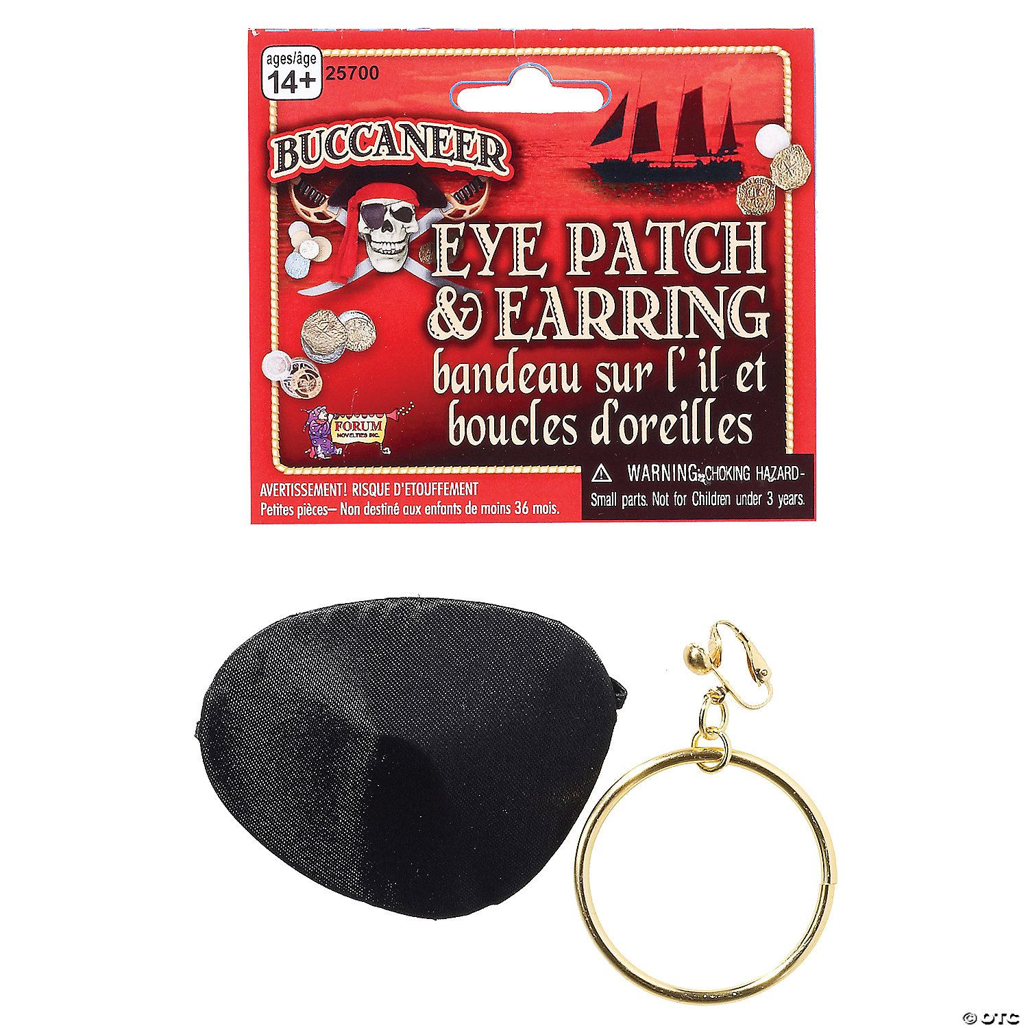 PIRATE PATCH AND EARRING SET - HALLOWEEN