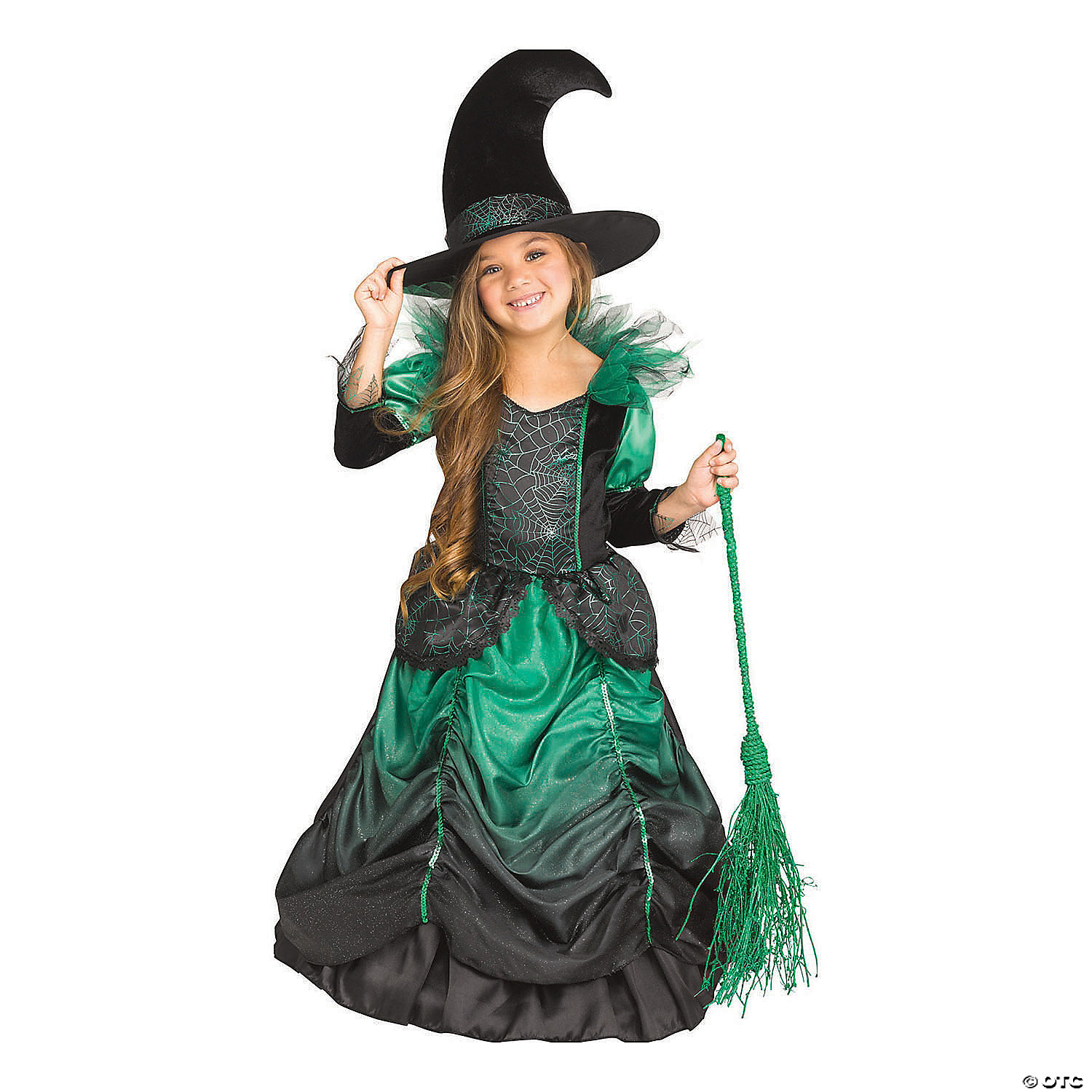 GIRL'S EMERALD WITCH COSTUME - HALLOWEEN