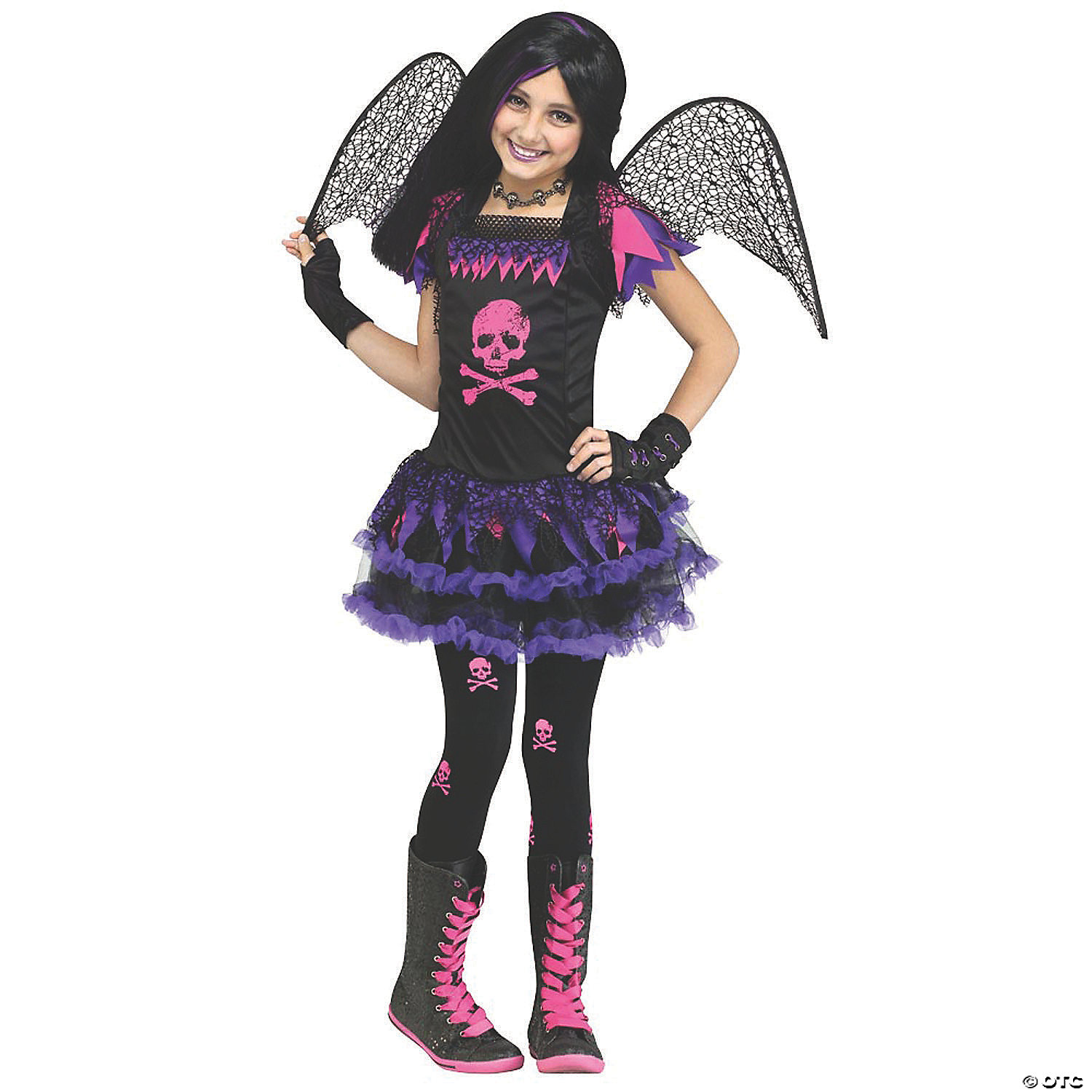 PINK SKULL FAIRY CHILD 12-14 - HALLOWEEN