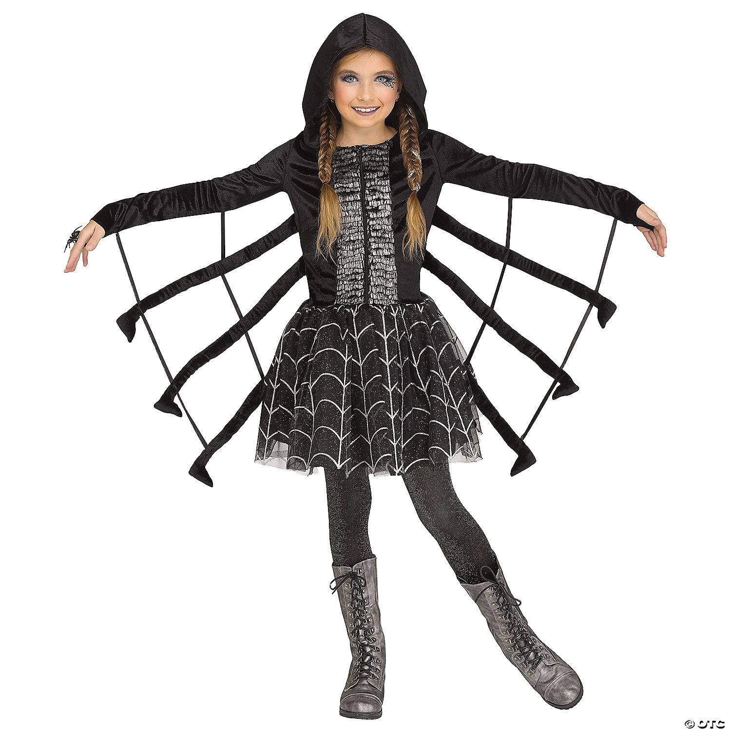 CHILD'S SPARKLING SPIDER-LG - HALLOWEEN