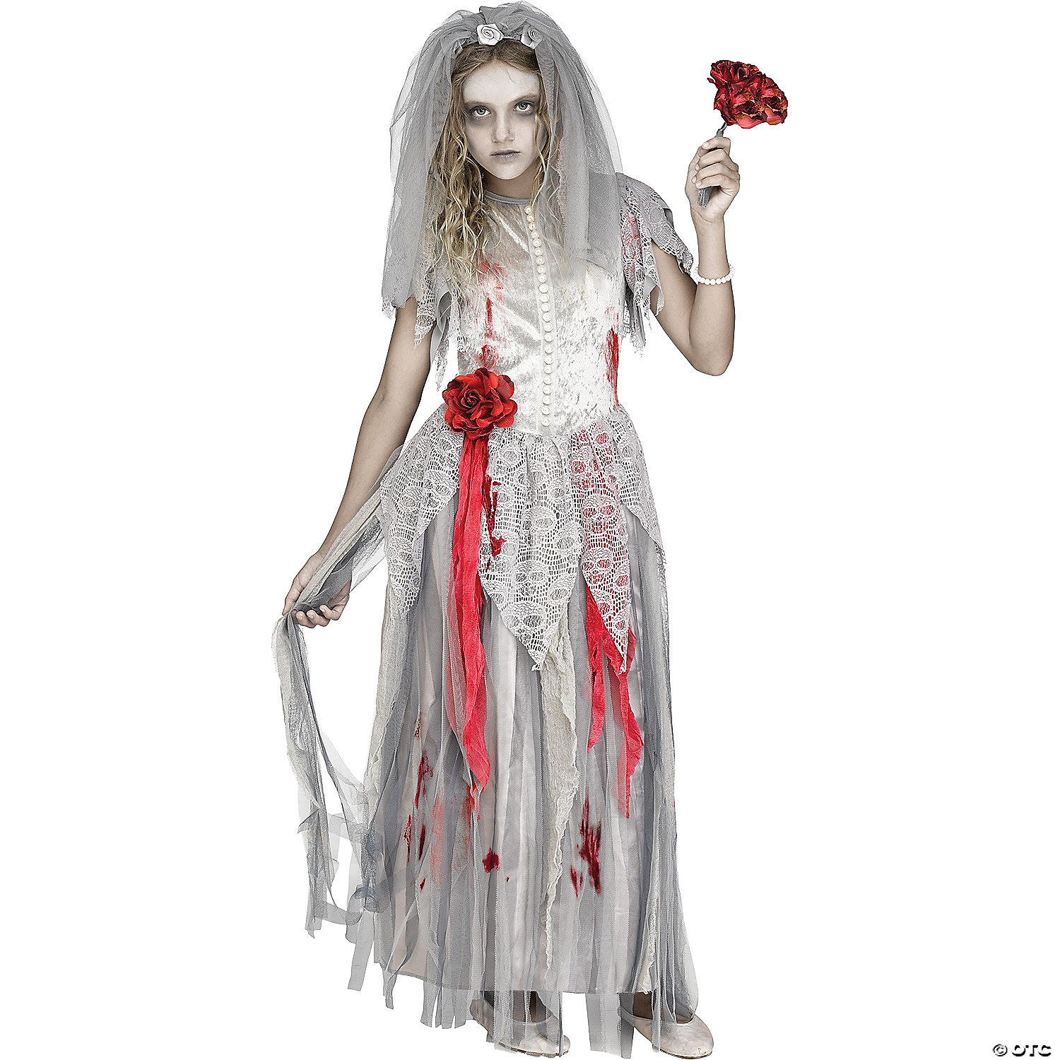 GIRL'S ZOMBIE BRIDE COSTUME - HALLOWEEN