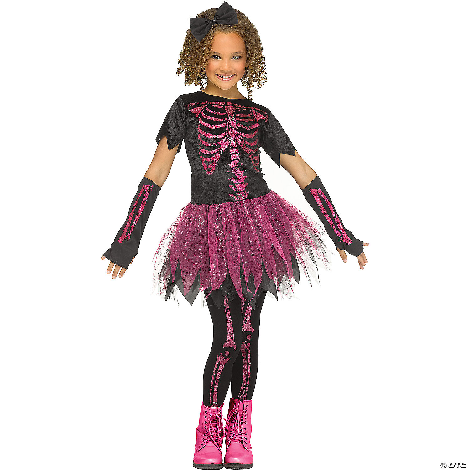 CHILD SKELE-GIRL PINK LG - HALLOWEEN