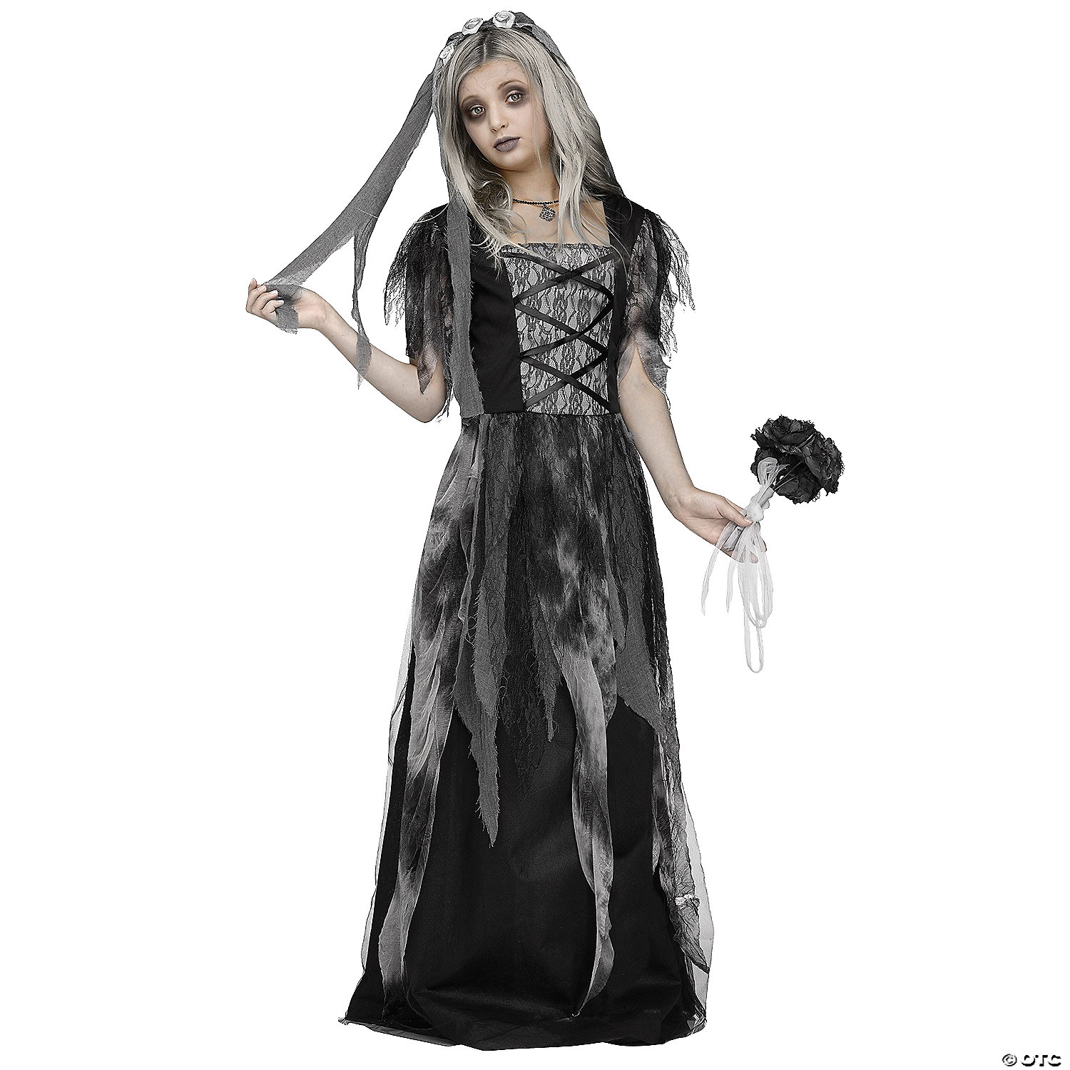 GIRL'S CEMETERY BRIDE-LG - HALLOWEEN