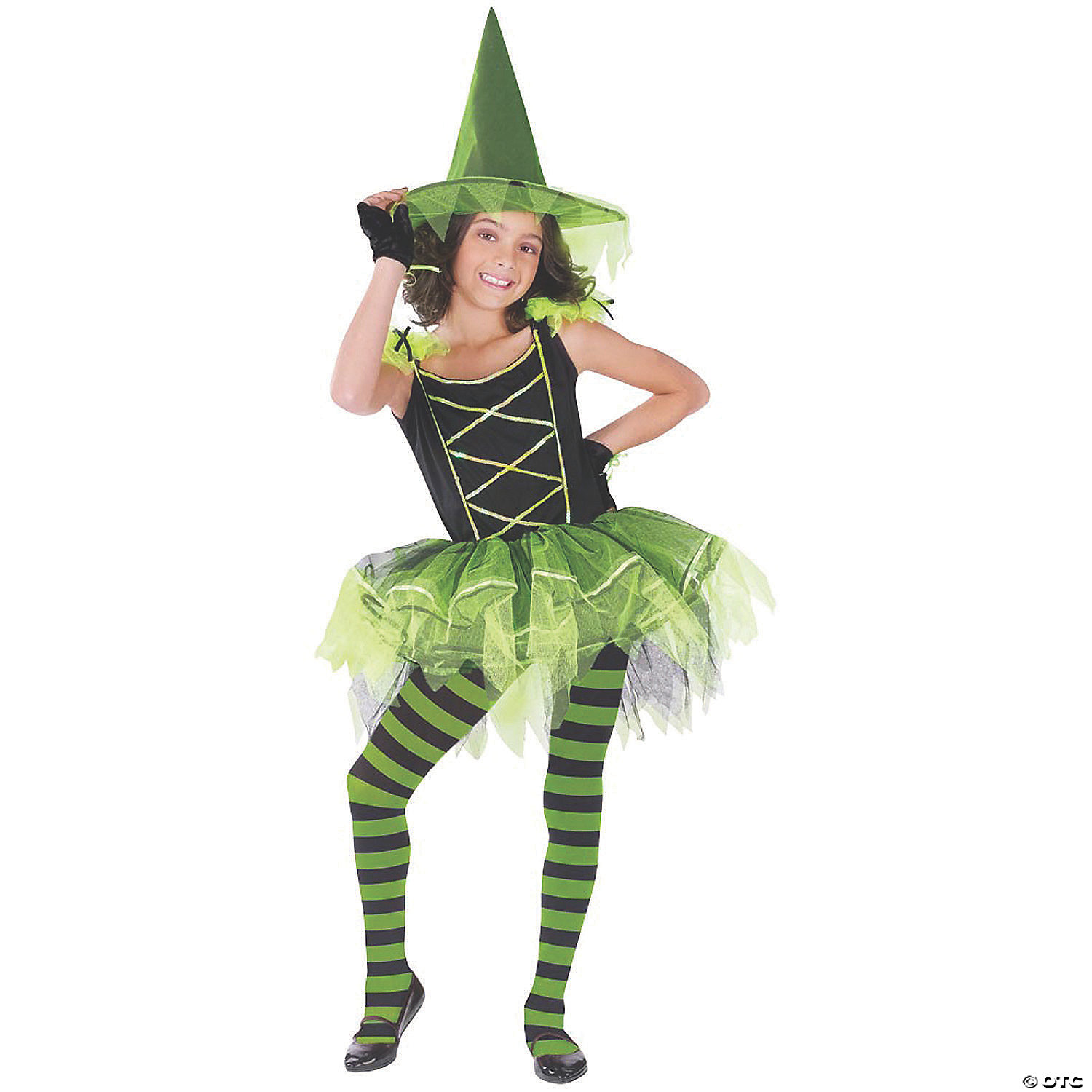 BALLERINA WITCH GREEN CHILD SM - HALLOWEEN