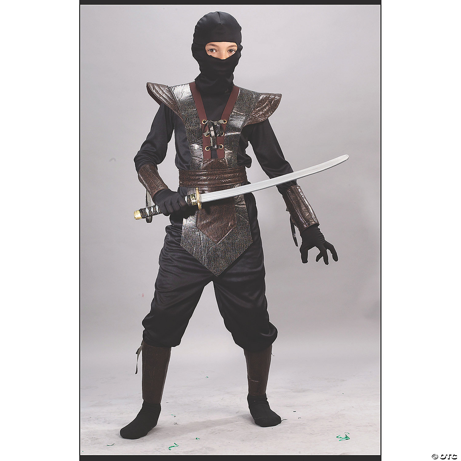 NINJA FIGHTER LEATHER LG CH BLACK - HALLOWEEN