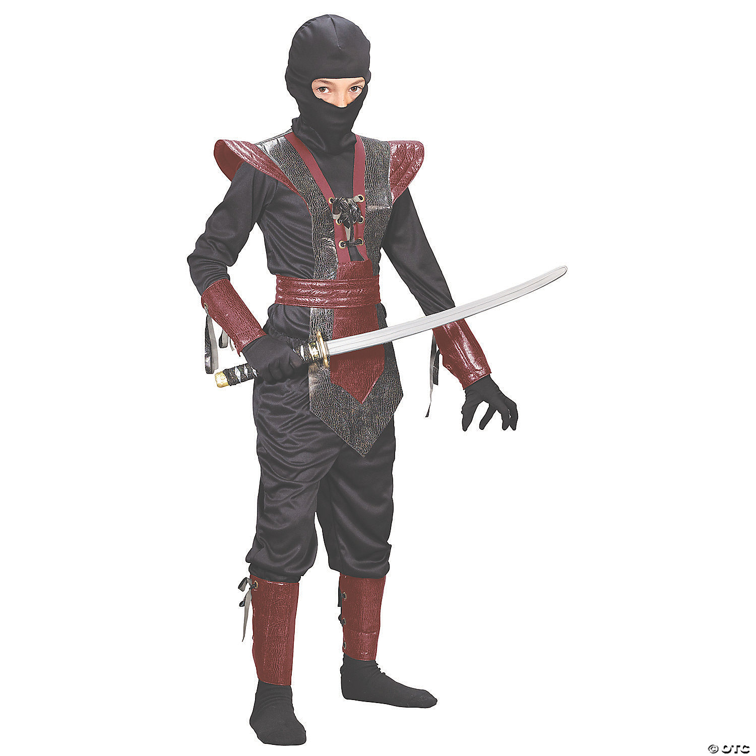 NINJA FIGHTER LEATHER LG CH RED - HALLOWEEN