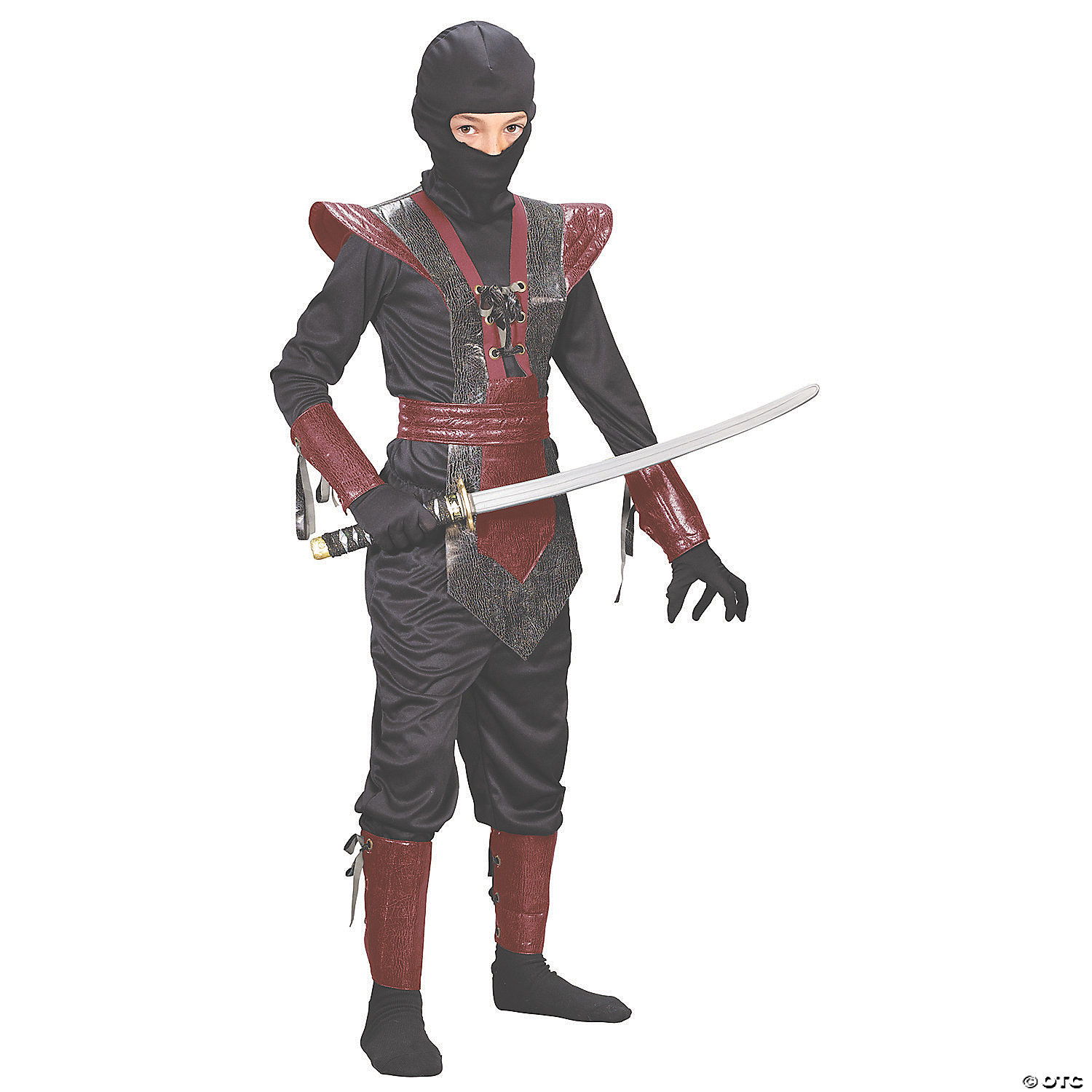 NINJA FIGHTER LEATHER MD CH RED - HALLOWEEN