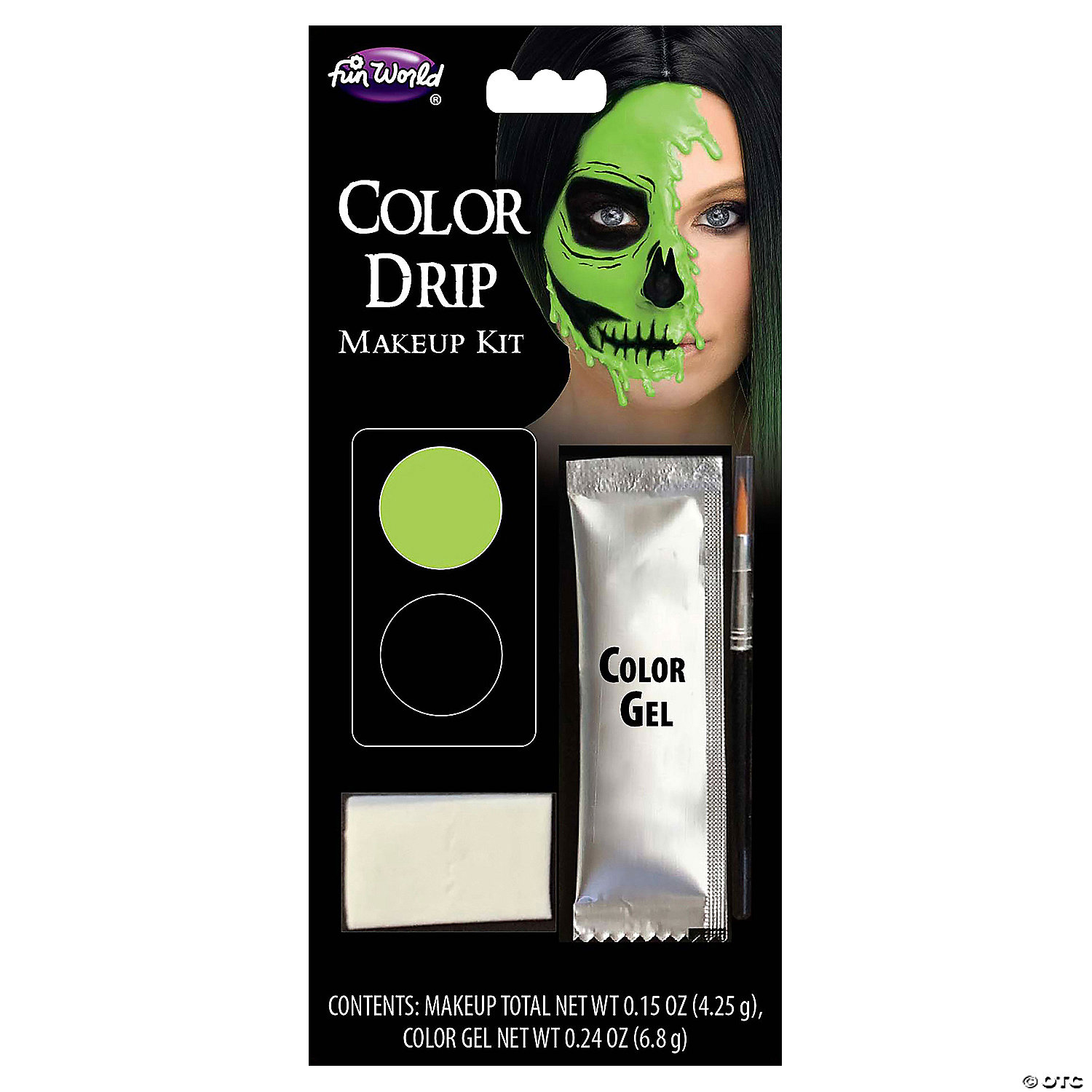 COLOR DRIP MELTING SKULL GREEN - HALLOWEEN