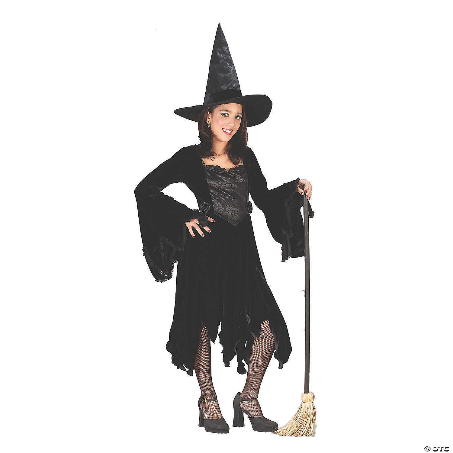 VELVET WITCH BLK CHILD SMALL 4-6 - HALLOWEEN