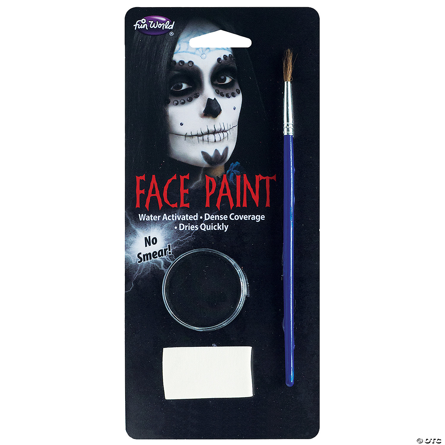 WATER ACTIVATED FACE PAINT-BLACK - HALLOWEEN
