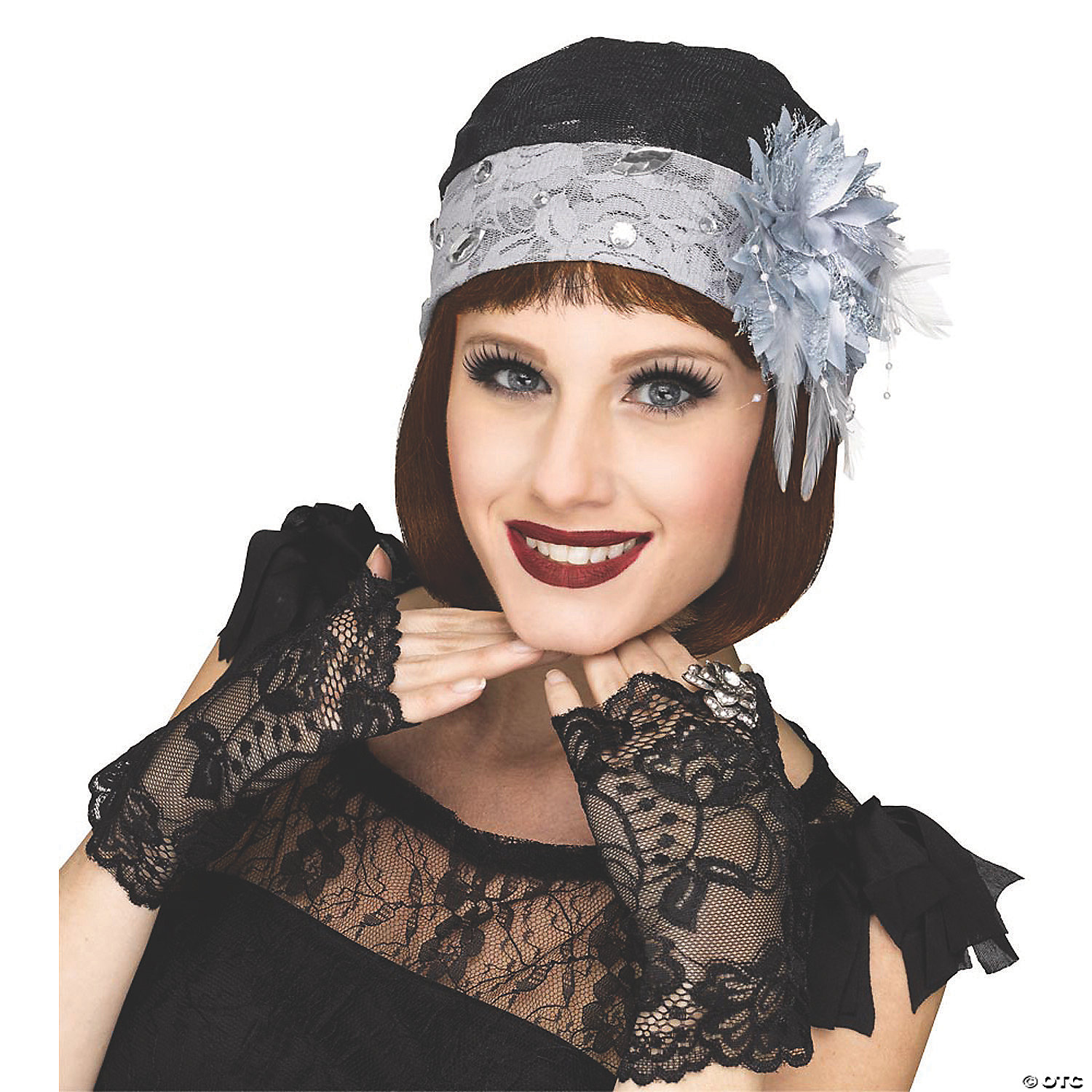 FLAPPER CLOCHE & MITTS - HALLOWEEN