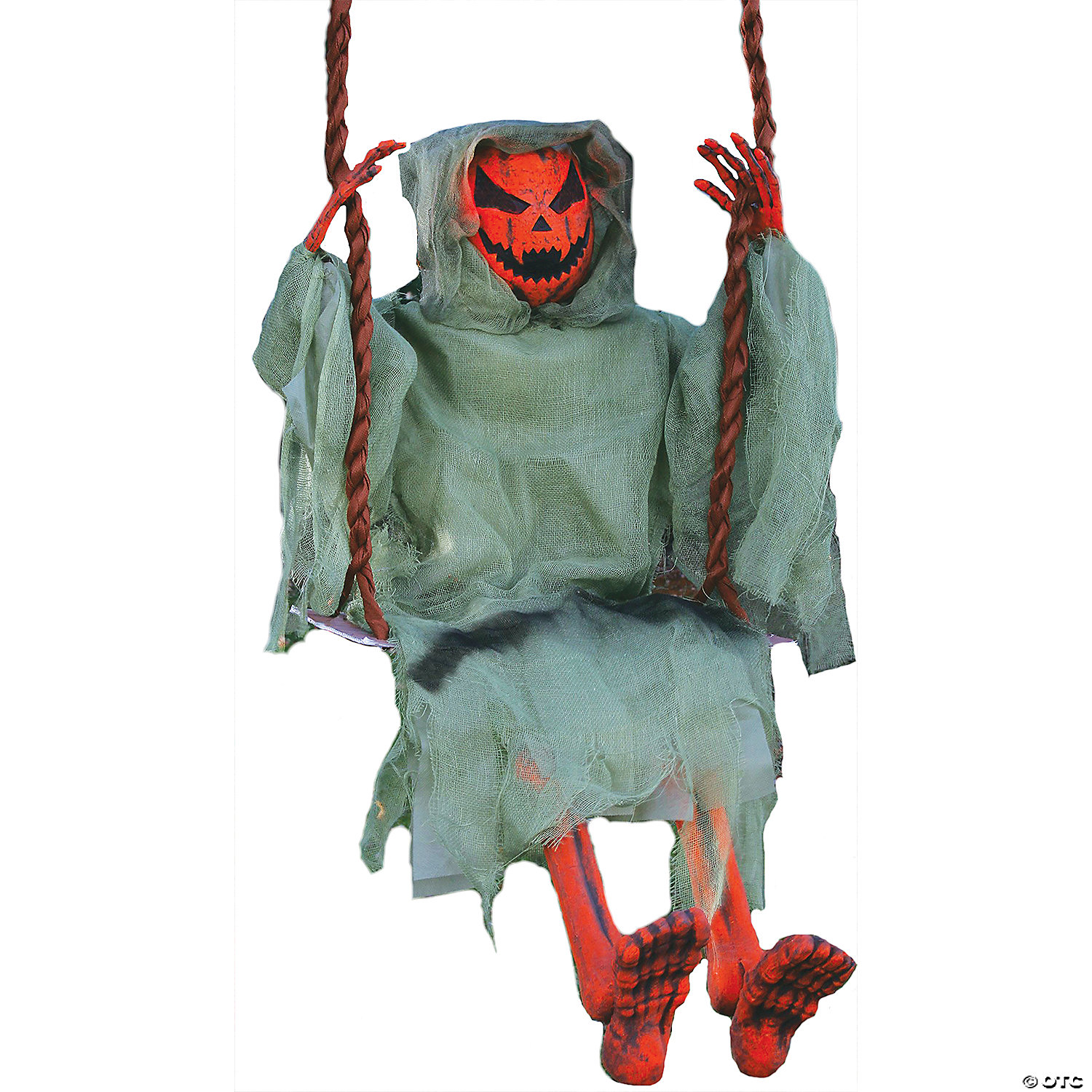 DEAD PUMPKIN ON SWING PROP - HALLOWEEN