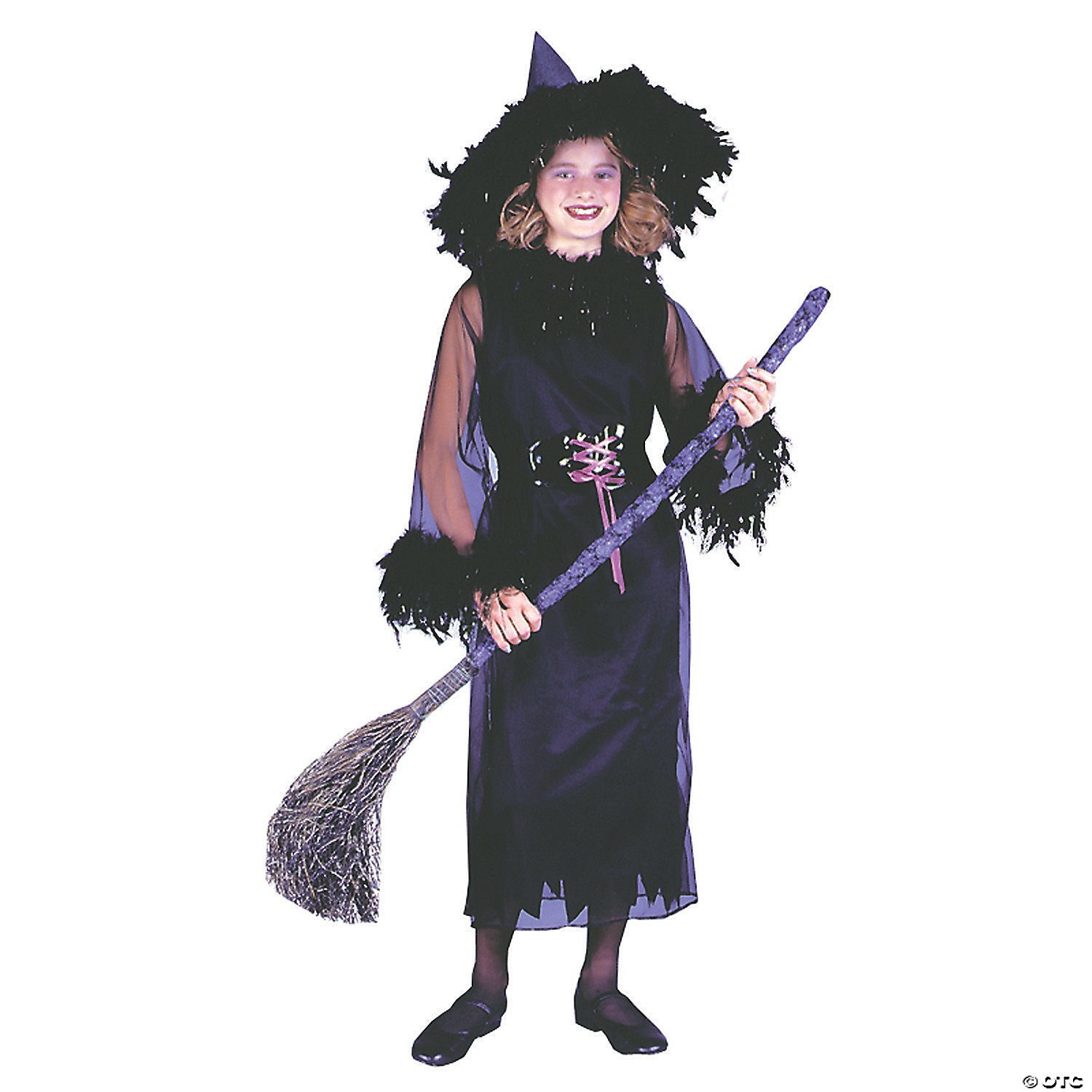 FEATHER WITCH BLK CHILD MED - HALLOWEEN