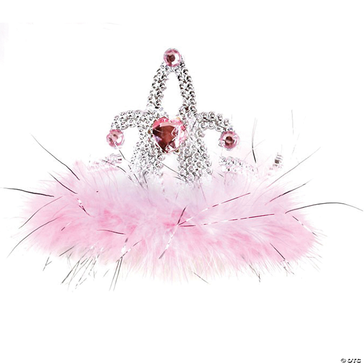 DIAMOND OR HEART MARABOU TIARA - HALLOWEEN