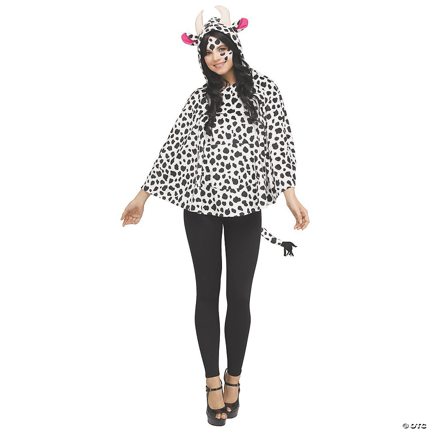 PONCHO COW HOODED COSTUME ADULT - HALLOWEEN