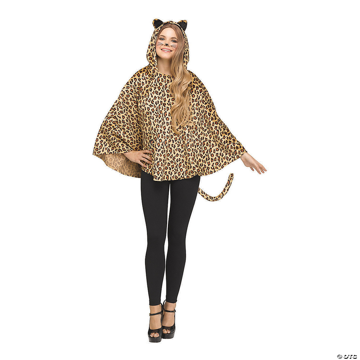 PONCHO LEOPARD HOODED CSTM ADULT - HALLOWEEN